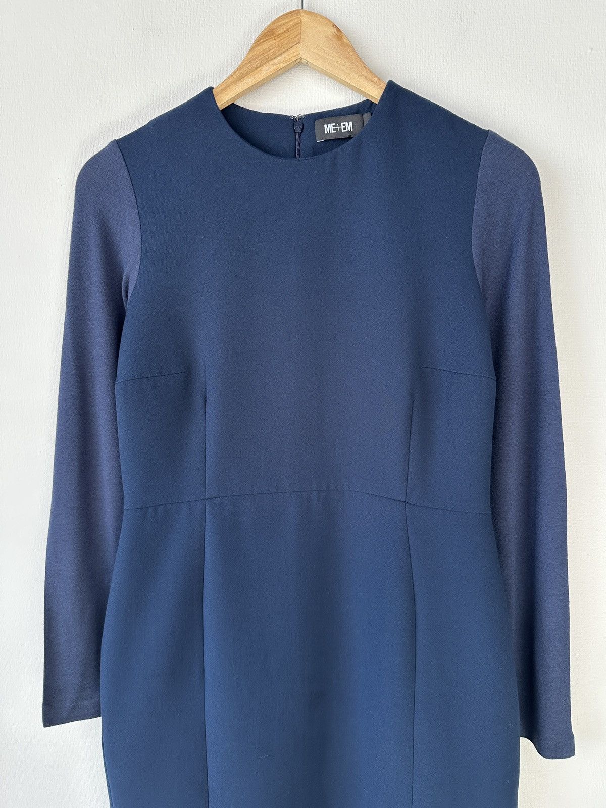 ME+EM ME+EM Navy Blue Sheath Midi Dress Long Sleeve size UK 10 Size M / US 6-8 / IT 42-44 - 5 Thumbnail