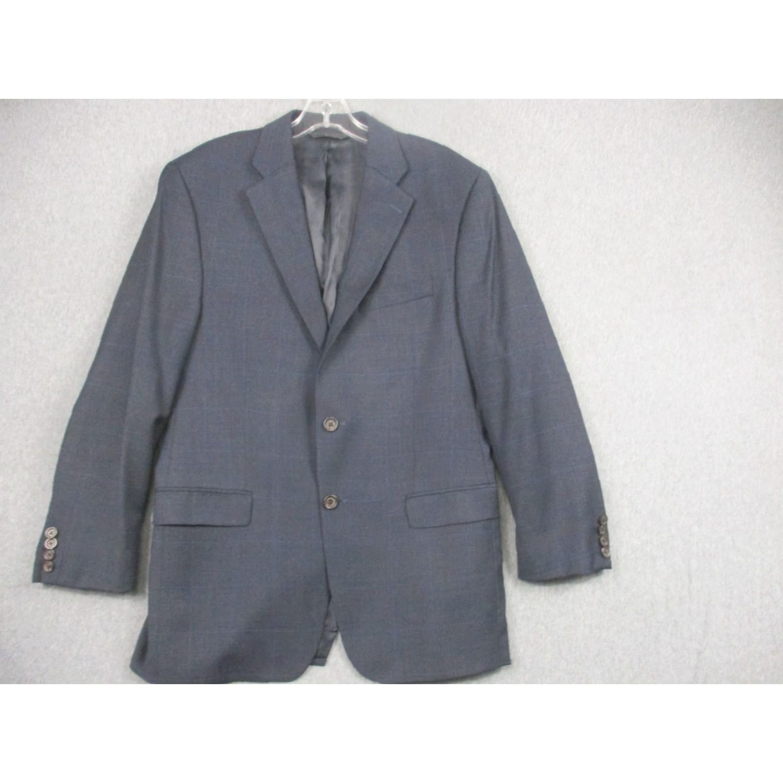 Ralph Lauren Lauren Ralph Lauren Blazer Mens 40R Gray Check Two Button Wool Sport Coat Jacket Size 40R - 2 Thumbnail