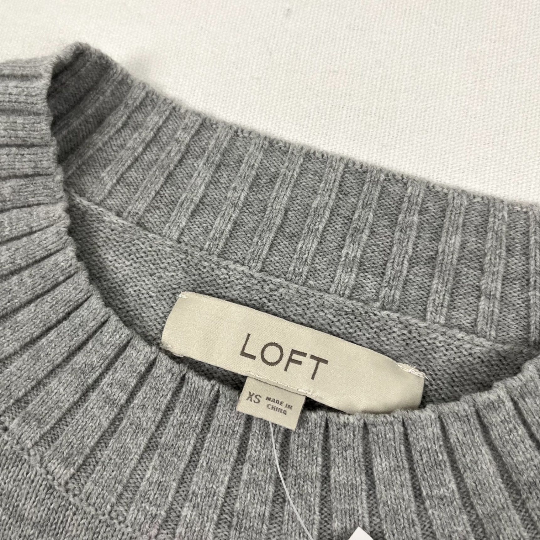 Loft LOFT Sweater Womens XS Gray Knit Pumpkin Spice Coquette Crewneck Fall Autumn NEW Size XS / US 0-2 / IT 36-38 - 3 Thumbnail