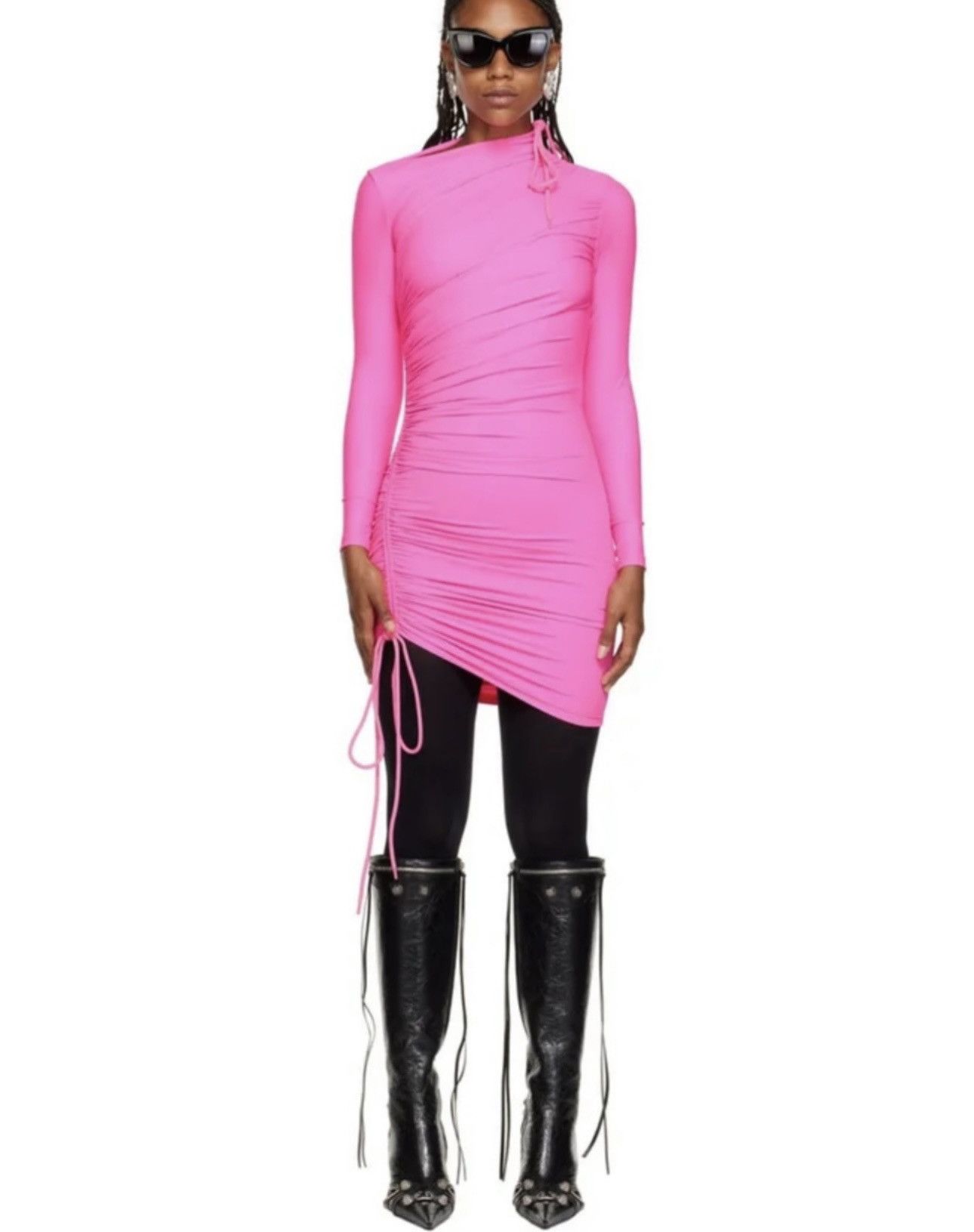 New Balenciaga bright pink mini dress size XS