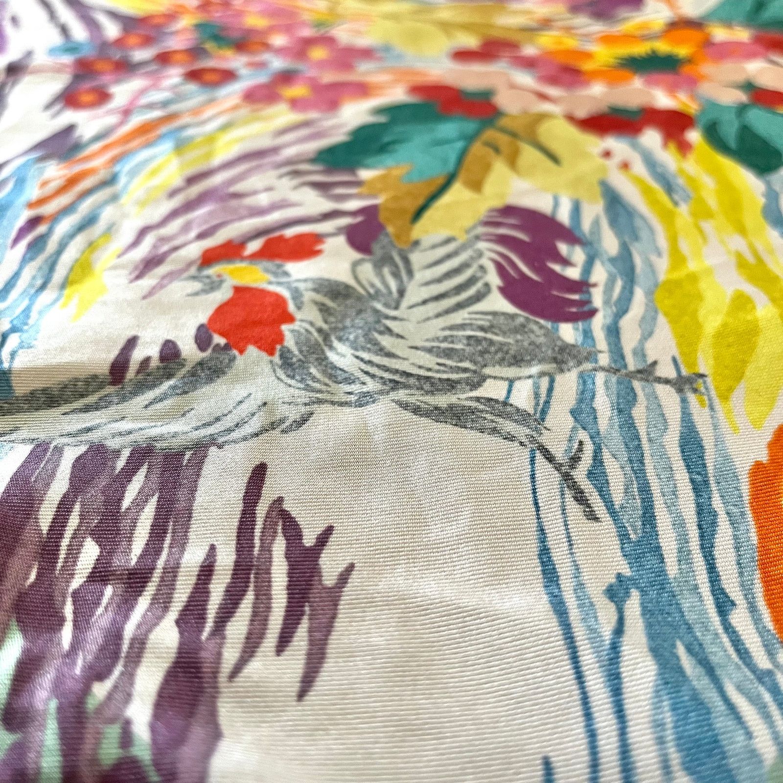 Other Mantero 1902 Colorful Floral Phoenix Silk Twill Square Scarf Size ONE SIZE - 5 Thumbnail