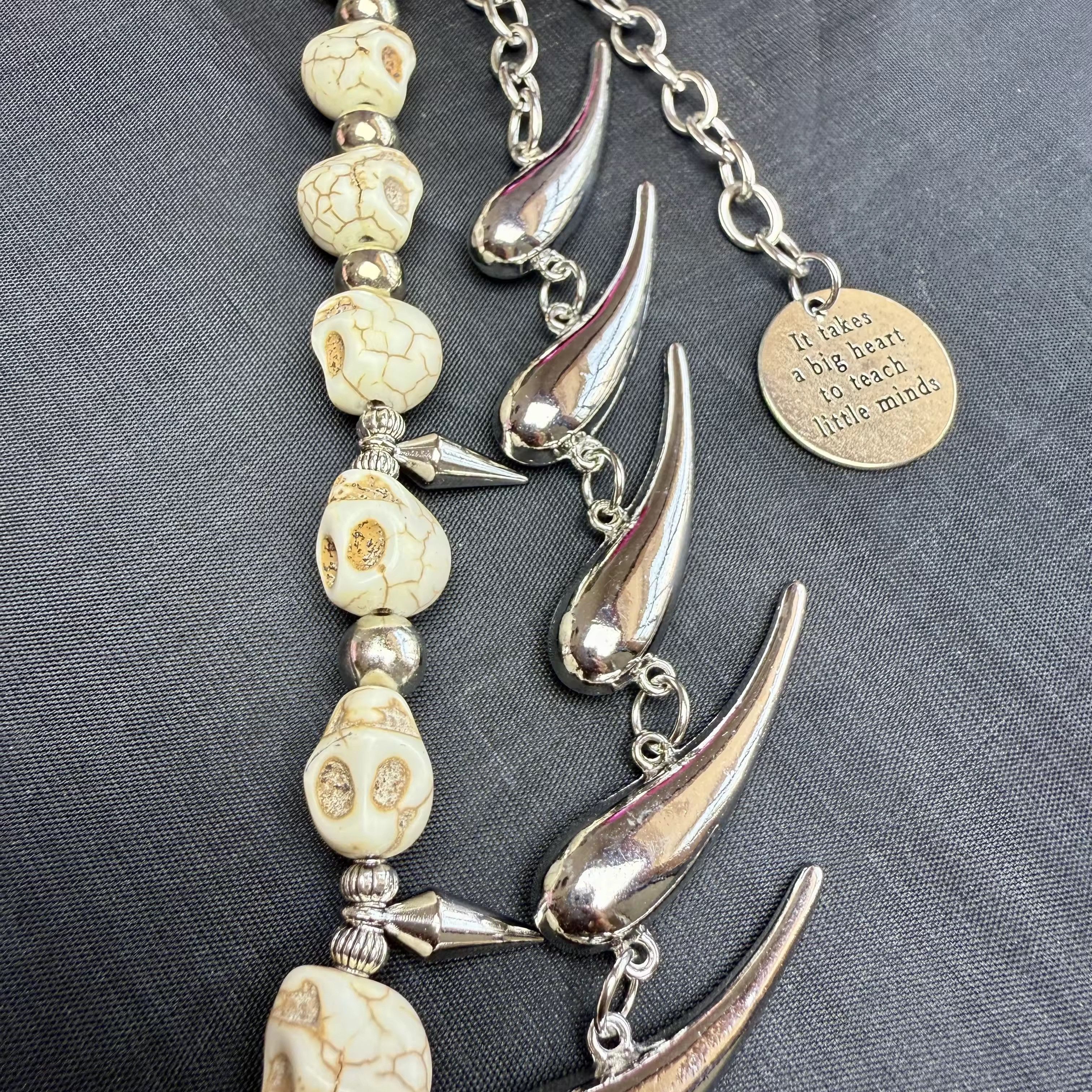 Other Punk Double Layer Spiked Skull Buck Tooth Keychain Size ONE SIZE - 3 Thumbnail