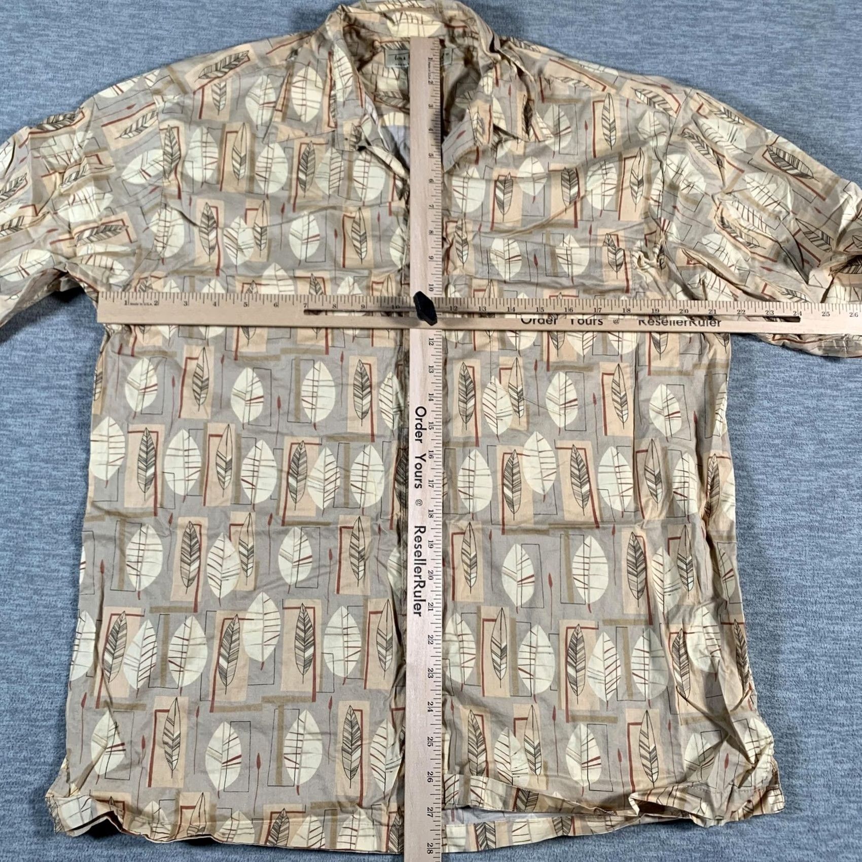 Tori Richard Tori Richard Shirt Mens Medium Beige Brown Leaf Print Button Up Cotton Hawaii Size US M / EU 48-50 / 2 - 6 Thumbnail