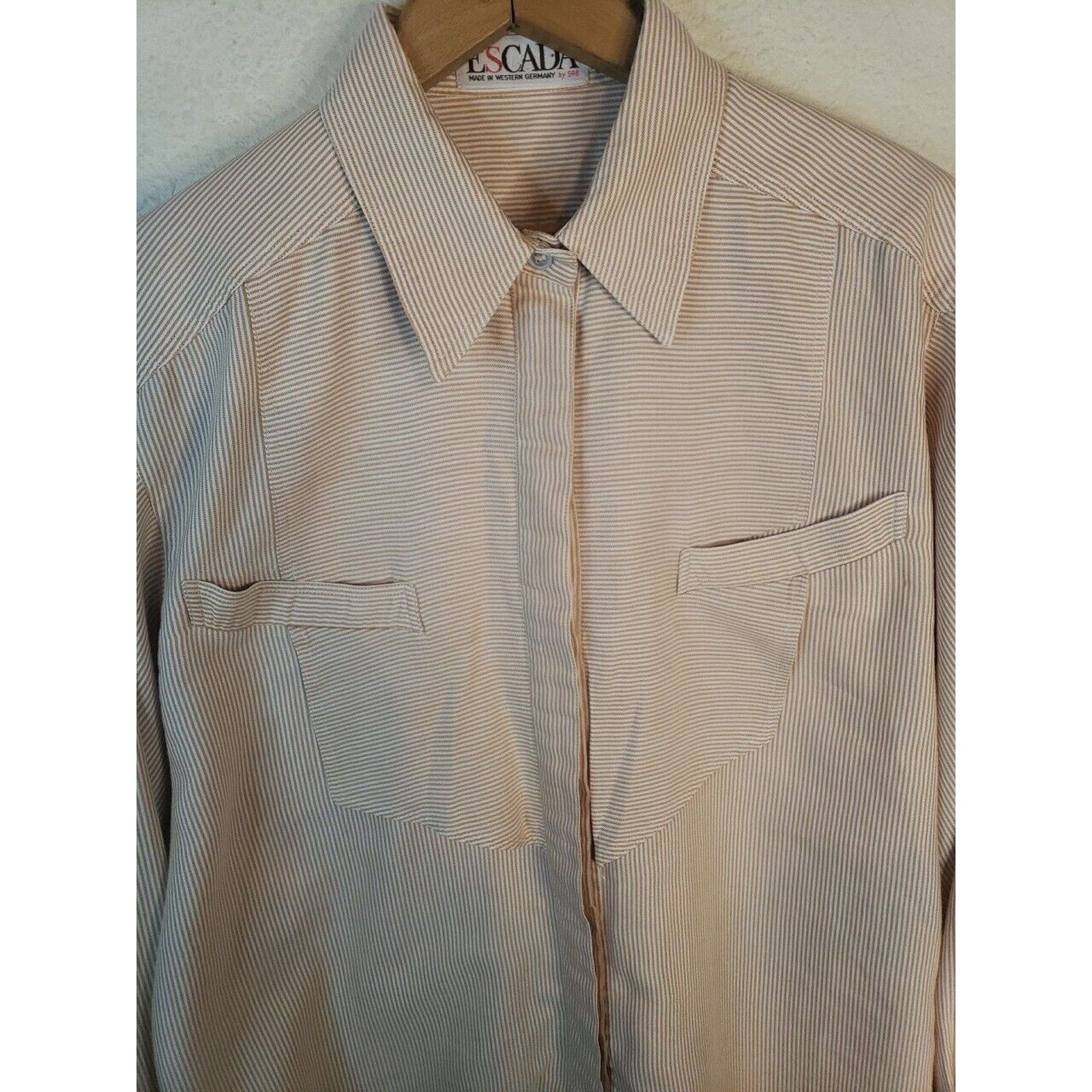 Other 70s 1960s ESCADA Button Up Dress Shirt SIZE 40 WEST GERMANY Size S / US 4 / IT 40 - 2 Thumbnail