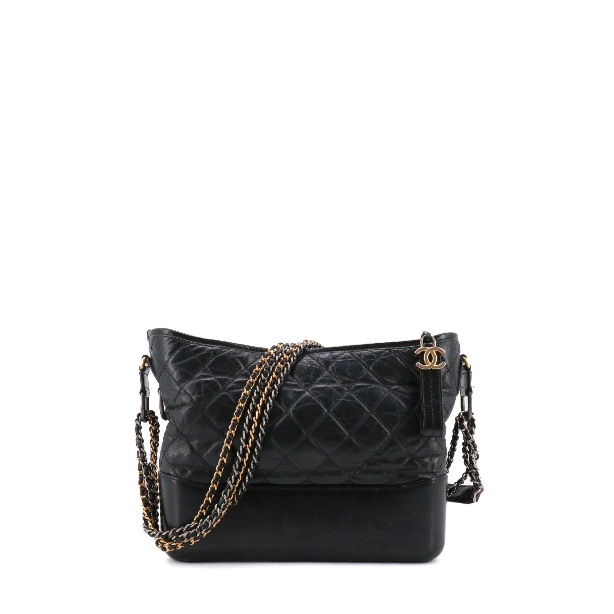 Chanel - Chanel Gabrielle Gm Black Leather Shoulder Bag, Women's