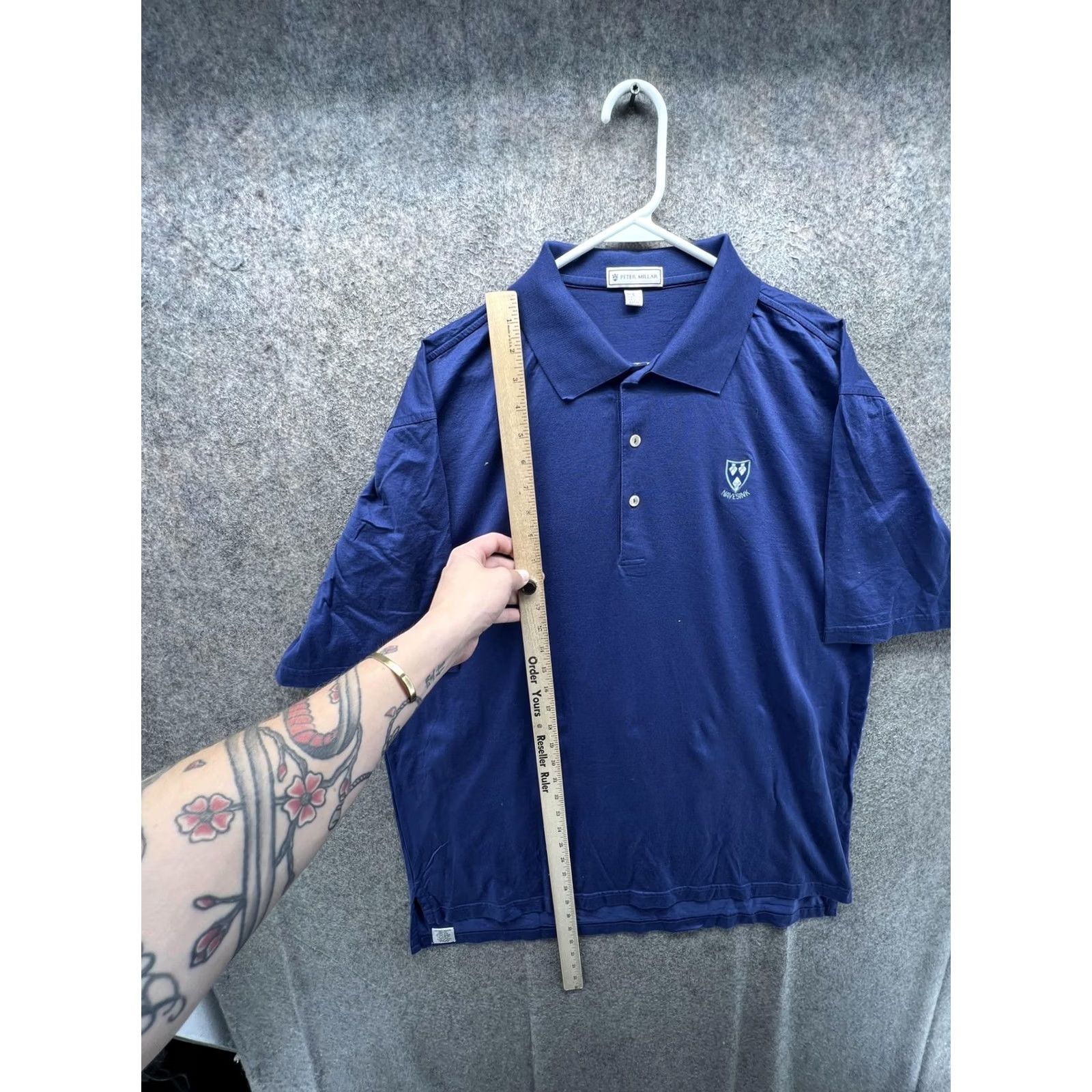 Peter Millar Peter Millar Polo Shirt Mens L Blue Solid Minisink Logo Short Sleeve Casual Size US L / EU 52-54 / 3 - 4 Thumbnail