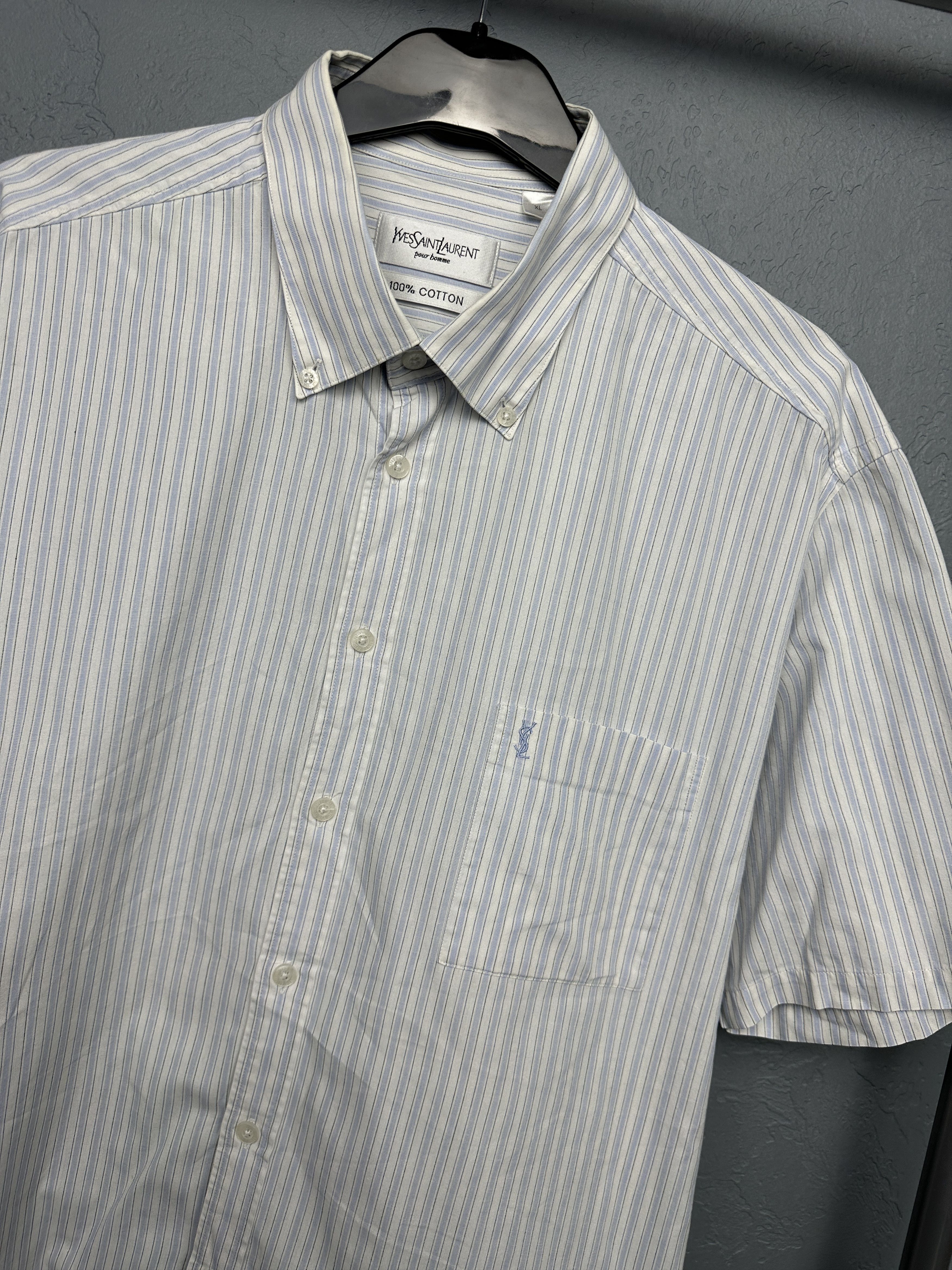 Yves Saint Laurent Yves Saint Laurent YSL Mens Short Sleeve Shirt Size US XL / EU 56 / 4 - 2 Thumbnail