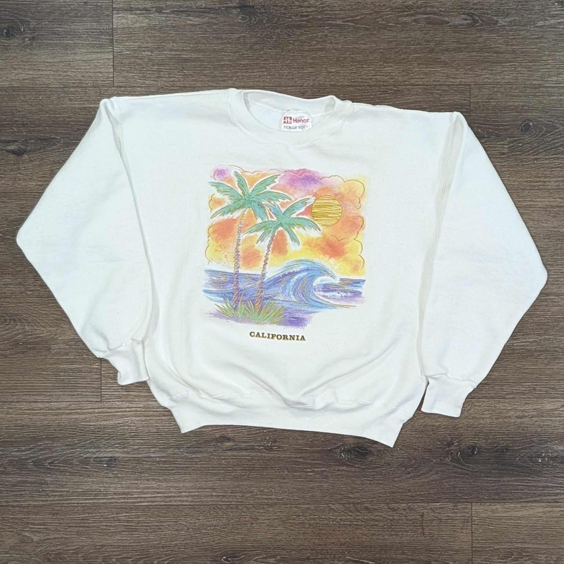 Hanes Vintage California beach drawing crewneck sweatshirt Size US XL / EU 56 / 4 - 1 Thumbnail