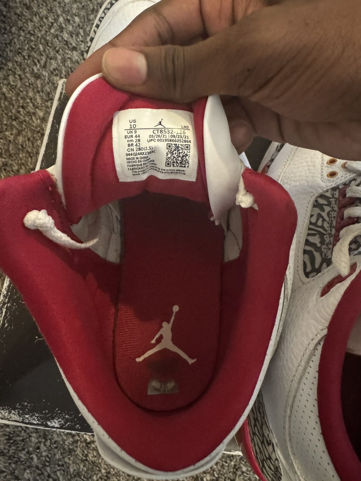 Jordan Brand Jordan 3 cardinal red- size 10 Size US 10 / EU 43 - 5 Thumbnail
