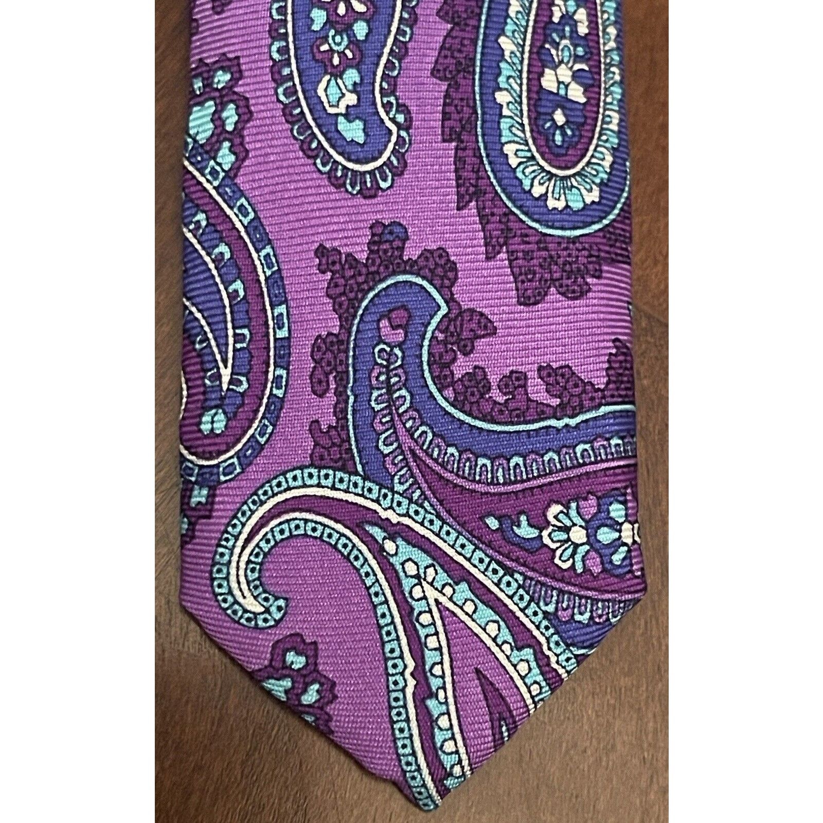 Chaps Chaps Purple Blue 100% Silk Men’s Neck Tie Made In China Size ONE SIZE - 6 Thumbnail