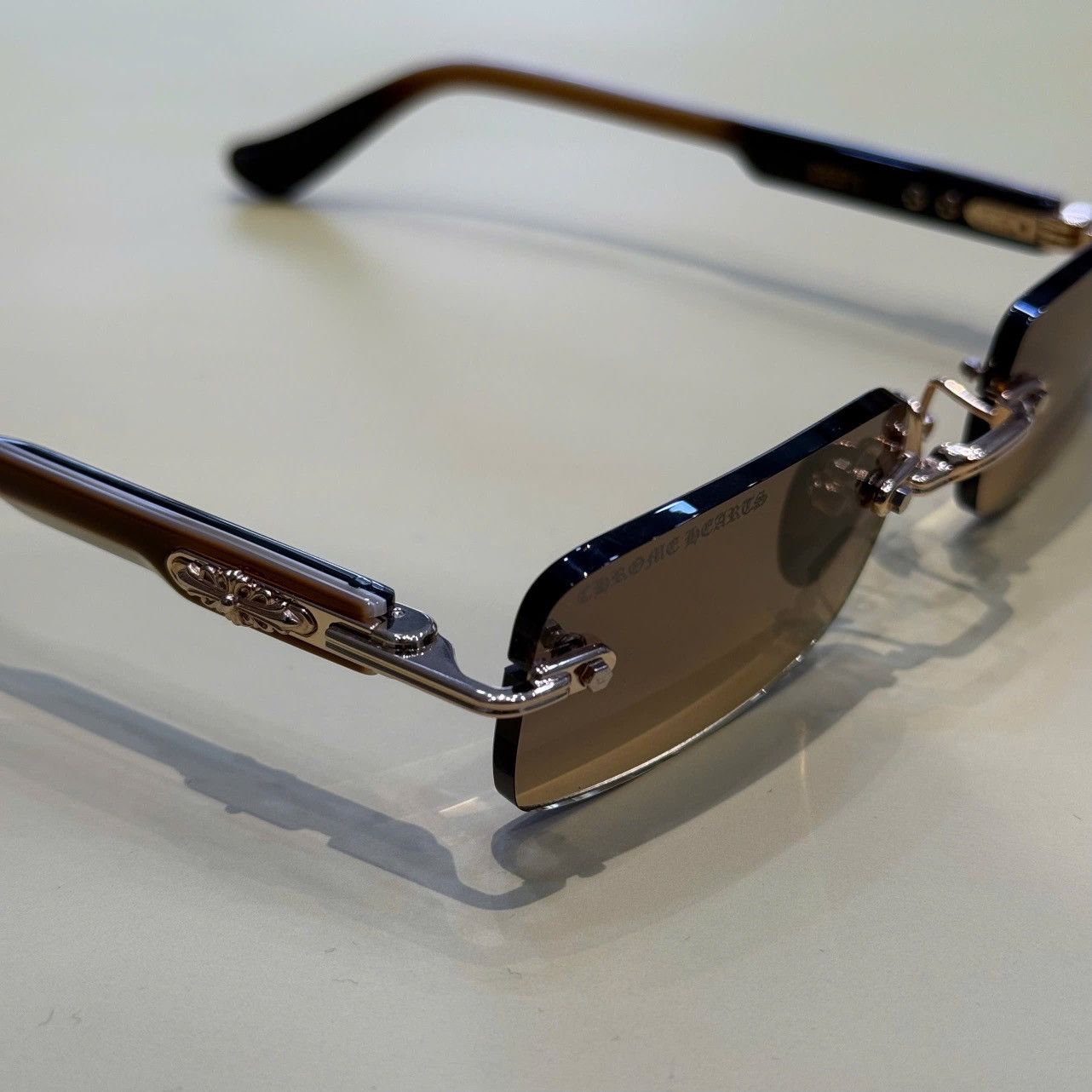 Chrome Hearts CHROME HEARTS DEEP I GOLD PLATED-BROWN BONE BROWN-SUN Size ONE SIZE - 3 Thumbnail