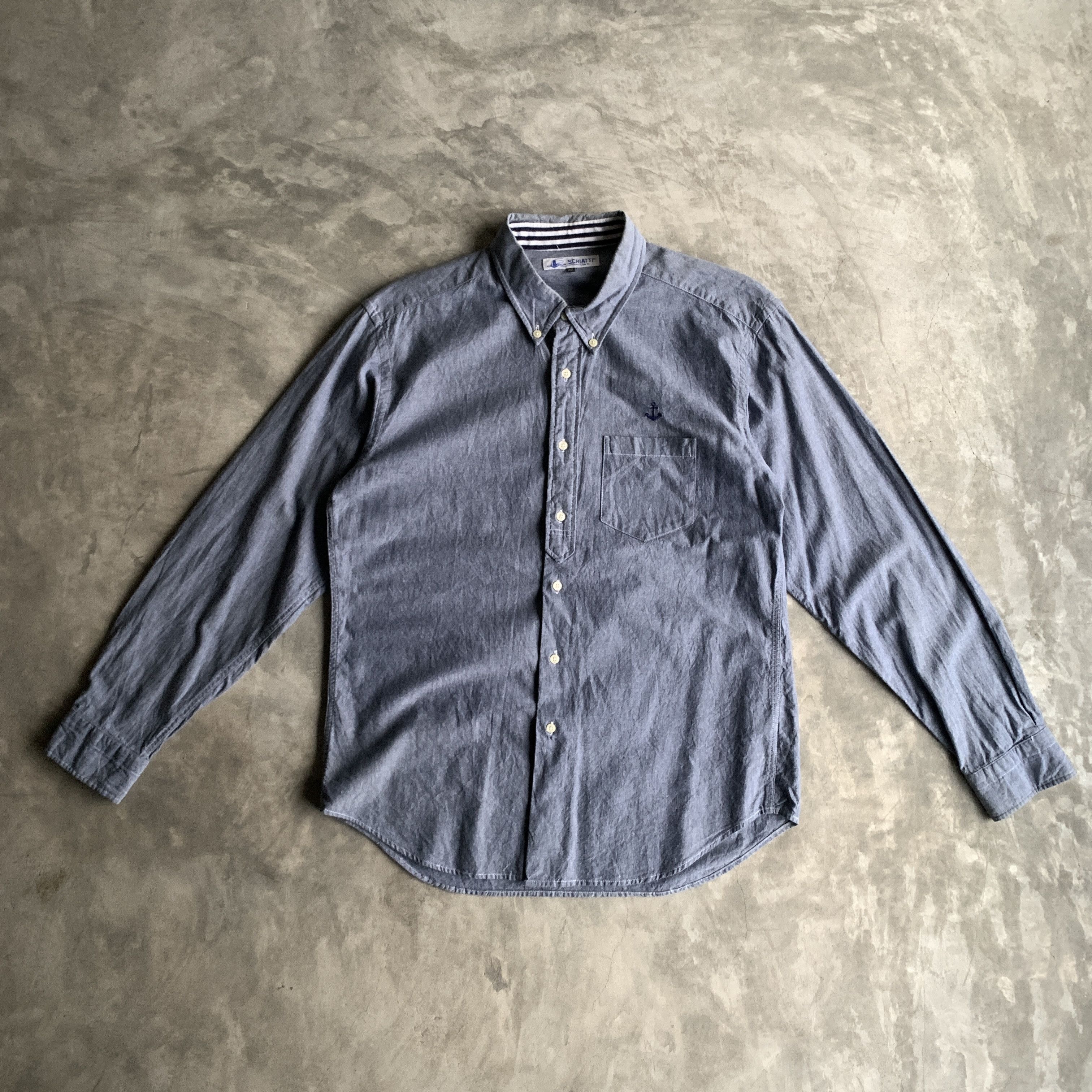 Japanese Brand × Vintage Schiatti Oku inc. Chambray Shirt Button down Size US M / EU 48-50 / 2 - 1 Thumbnail