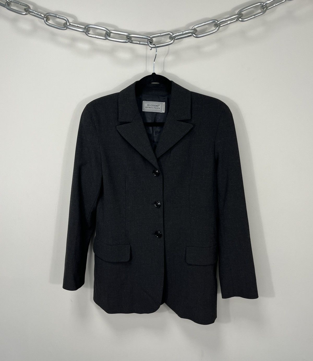 Fendi Fendissime Luxury Grey Viscose Fendi Blazer Jacket Size M / US 6-8 / IT 42-44 - 1 Thumbnail