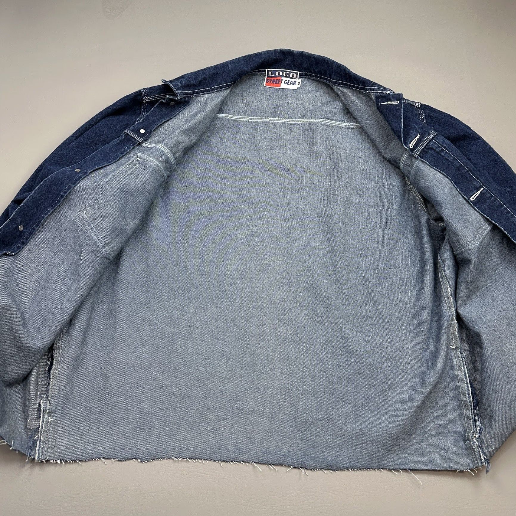 Denime Vintage Loco Street Gear Jacket Mens XL Dark Denim Hip Hop Street Wear 90s Y2K Size US XL / EU 56 / 4 - 6 Thumbnail
