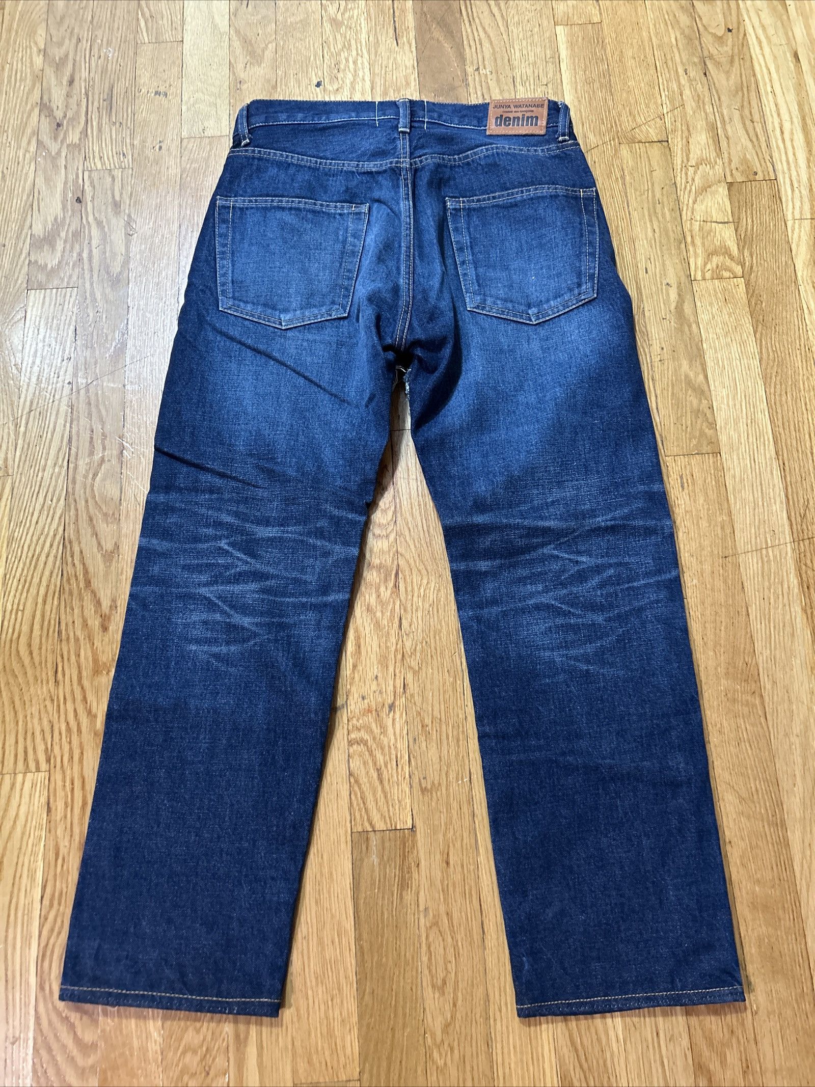 Comme des Garcons Distressed Patchwork Blue Indigo Denim Jeans Size US 31 - 4 Thumbnail