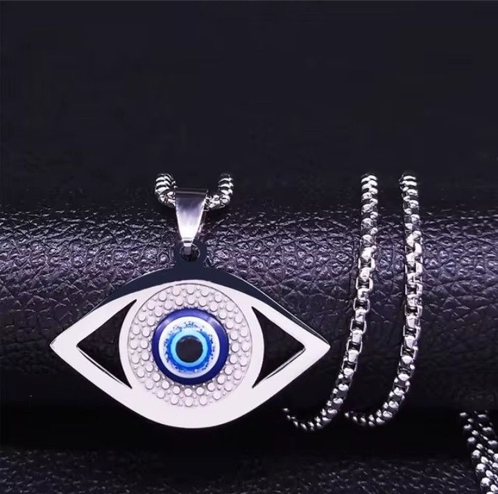Jewelry Eye Ball Necklace Punk Grunge Chain Size ONE SIZE - 2 Thumbnail