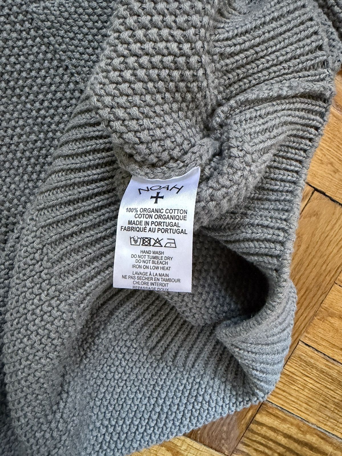Noah Noah NYC Gray Textured Knit Crewneck Sweater with Collar Size US S / EU 44-46 / 1 - 4 Thumbnail