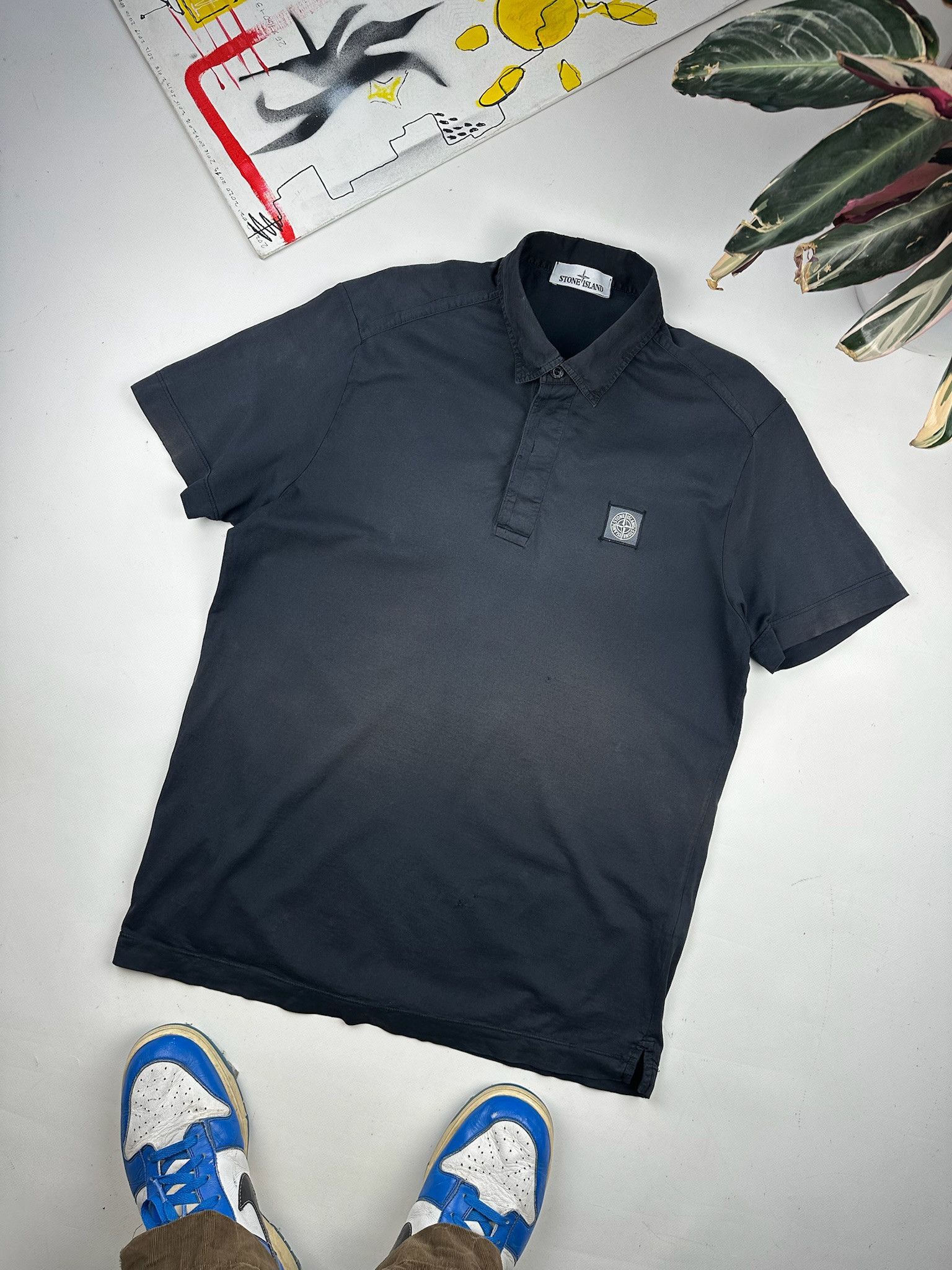 Massimo Osti Stone Island Polo T-shirt Patch Program Box Logo Tee faded Size US XL / EU 56 / 4 - 1 Thumbnail
