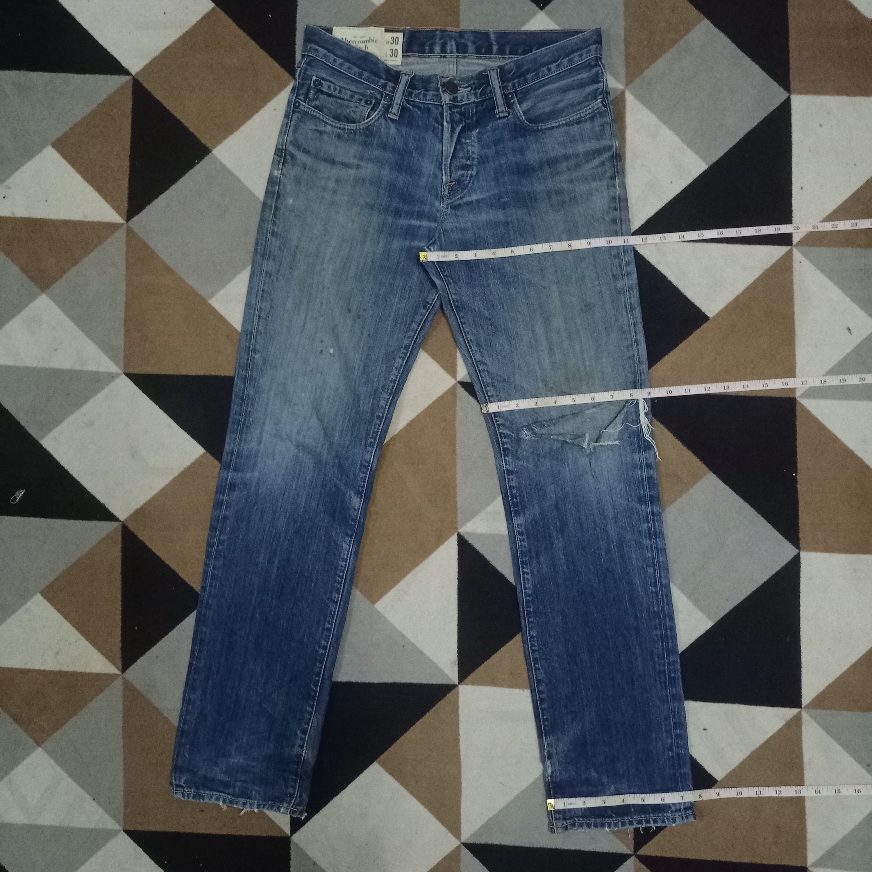 Abercrombie & Fitch Vintage Abercrombie Blue Wash Straight Leg Jeans 32x32 Size US 32 / EU 48 - 11 Thumbnail