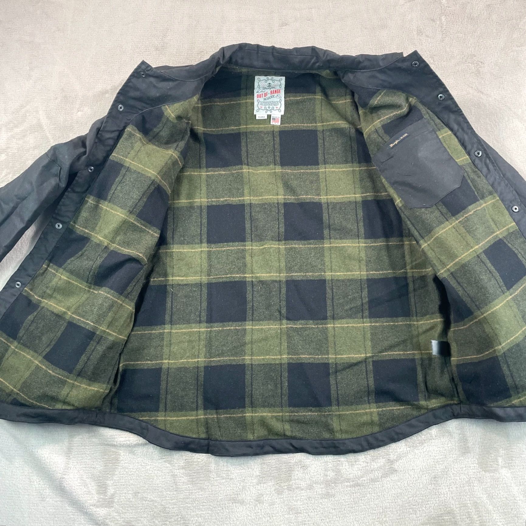 Roark Roark X Wrangler Out of Range Waxed Cotton Maverick Chore Jacket XL Black Mens Jacket Size US XL / EU 56 / 4 - 7 Thumbnail