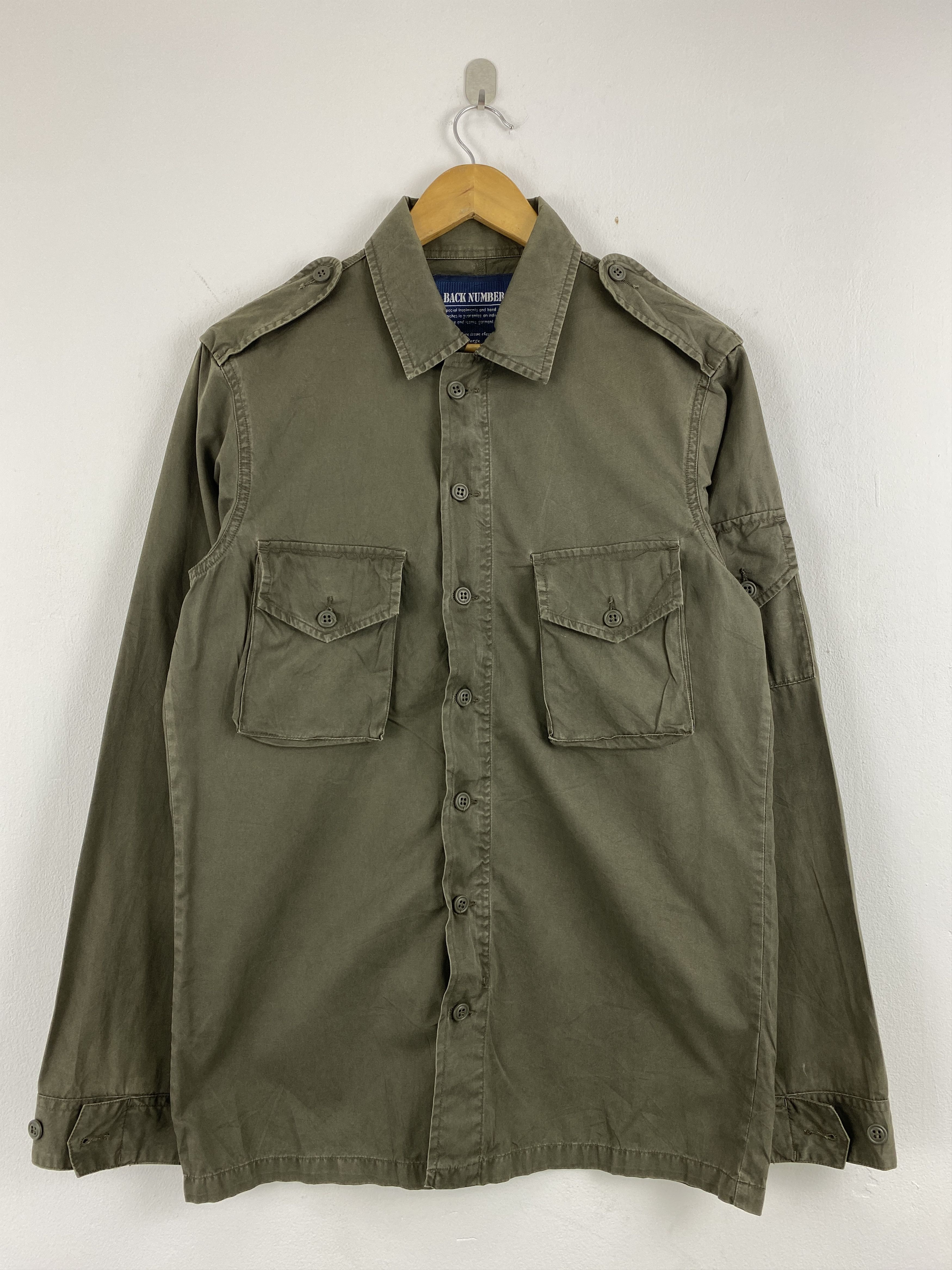 Japanese Brand Vintage Back Number Button Ups Military Style Jacket JA0116 Size US L / EU 52-54 / 3 - 1 Thumbnail