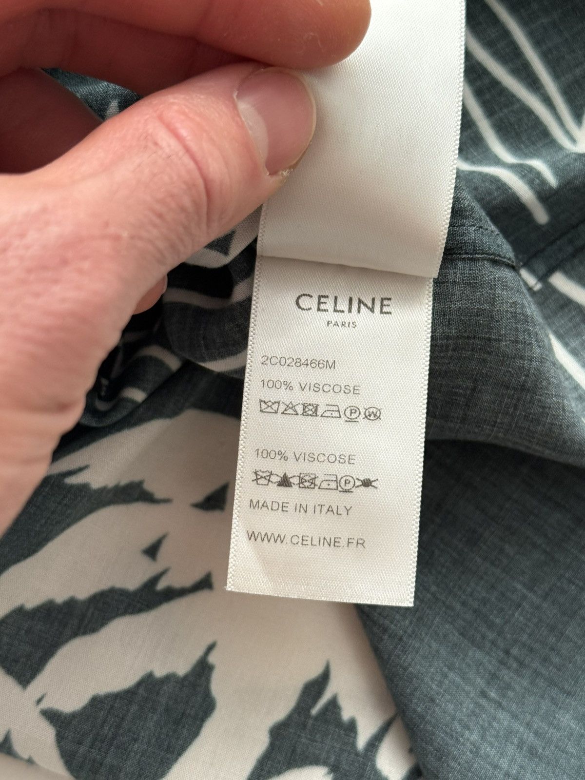 Celine Sz40 Viscose Palm Tree Black Shirt L/S Size US L / EU 52-54 / 3 - 6 Thumbnail