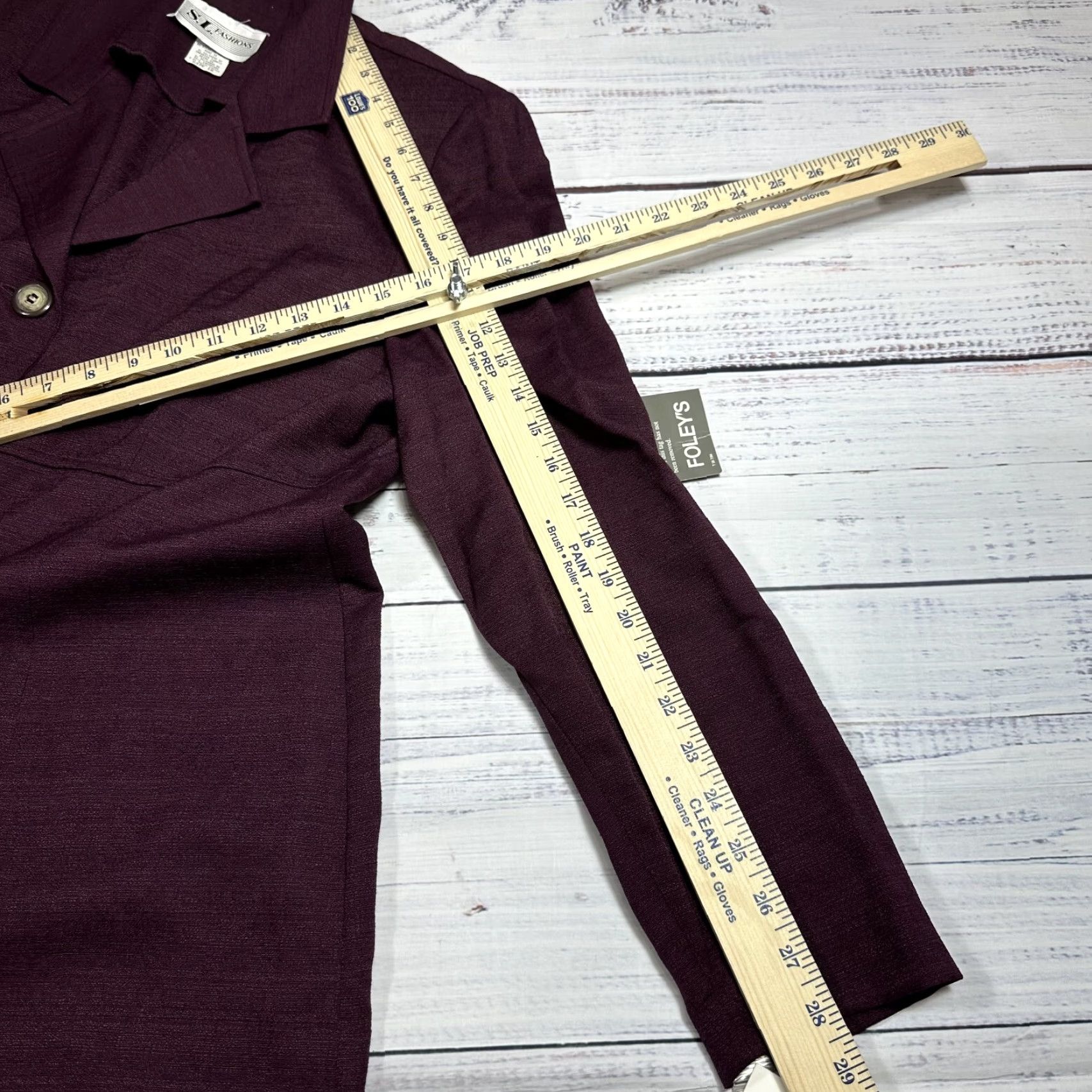 Vintage S.L. Fashions Maroon Jacket Dress Mini Long Sleeve Rayon Blend Women's Sz 18 NWT Size XXL / US 16-18 / IT 52-54 - 3 Thumbnail