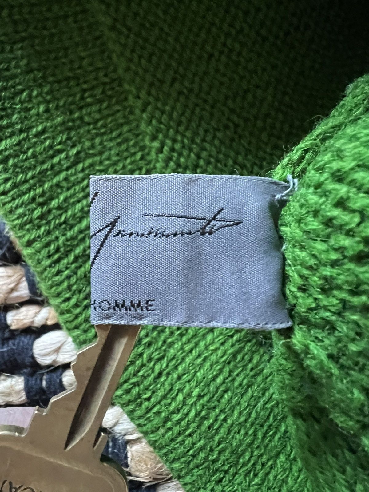Yohji Yamamoto Yohji Yamamoto Pour Homme AW95 Green Floral Knit Beanie Size ONE SIZE - 4 Thumbnail
