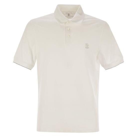 Brunello Cucinelli BRUNELLO CUCINELLI Men Polo Shirts ME8548788 WHITE Size US XL / EU 56 / 4 - 1 Thumbnail