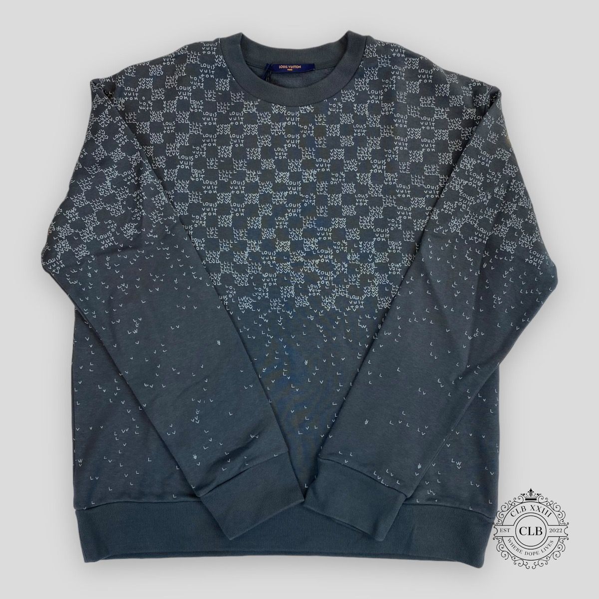 Louis Vuitton Damier Spread Printed Sweatshirt, Grey, M