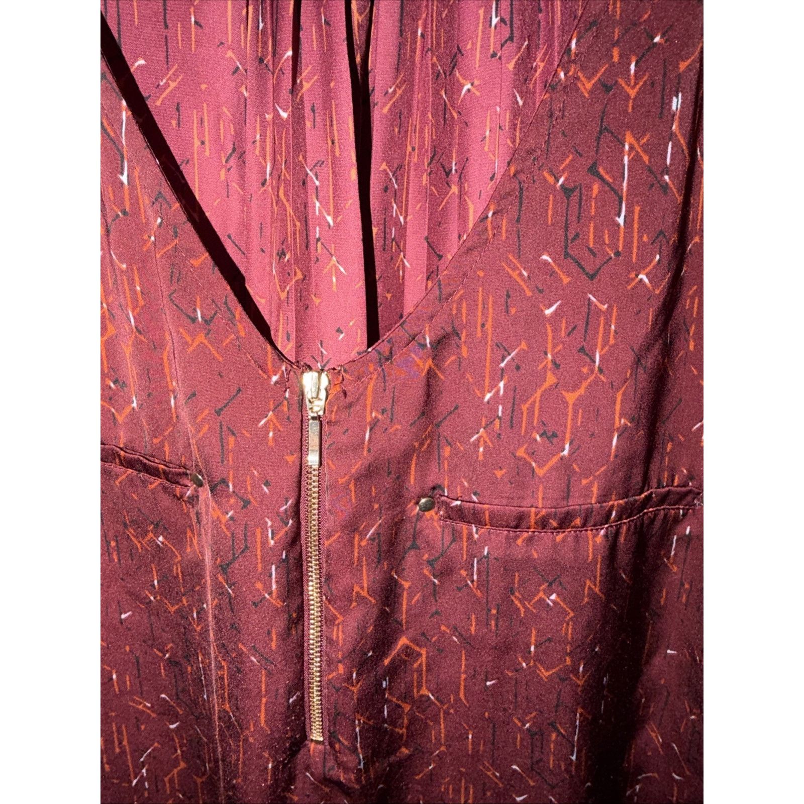 Apt. 9 Apt 9 Blouse Women's XL Burgundy 1/4 Zip Long Sleeve NWT Size XL / US 12-14 / IT 48-50 - 6 Thumbnail