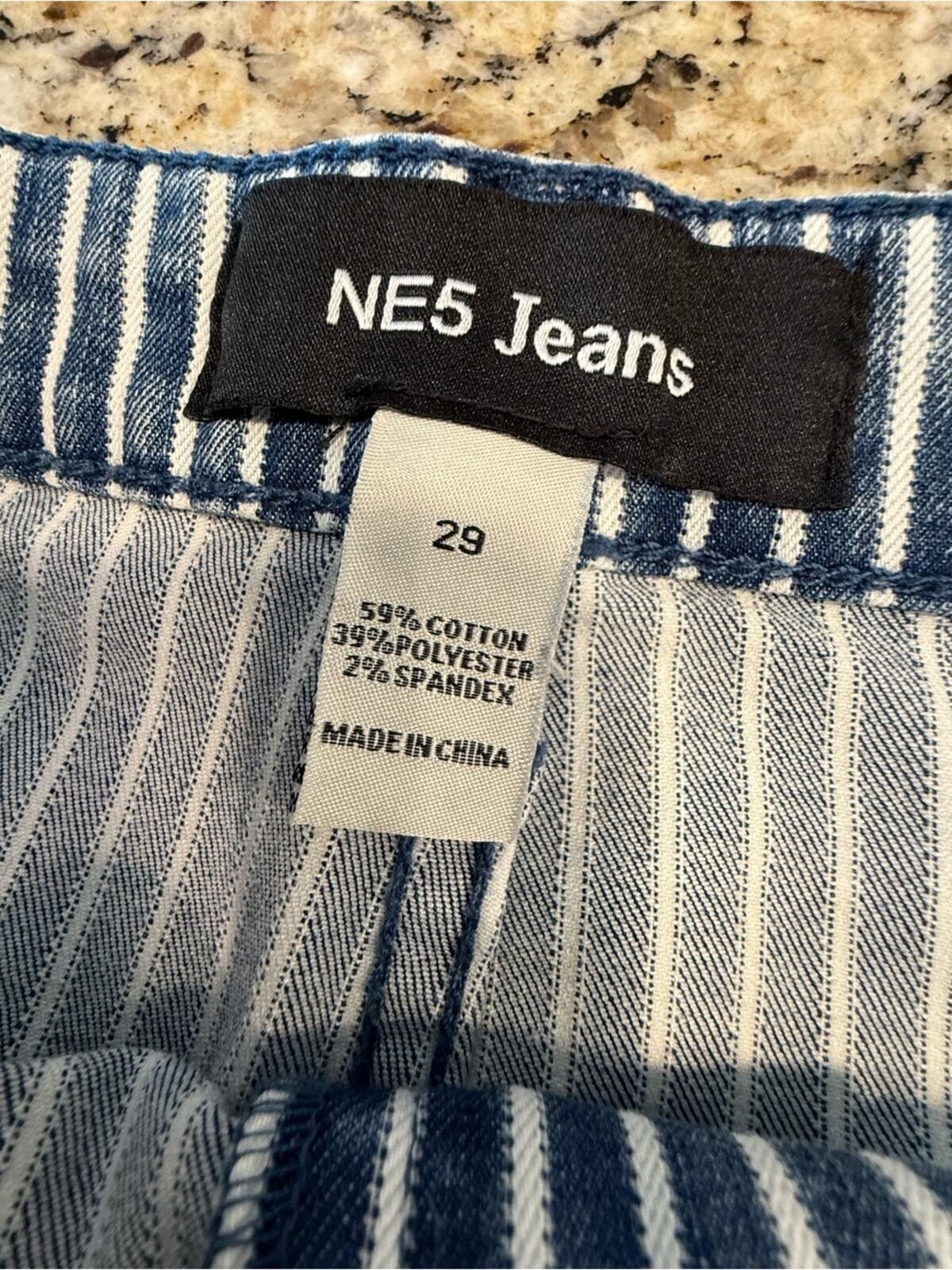 Other NES Jeans blue & white striped retro 70s wide leg SZ 29” Size 29" - 5 Thumbnail