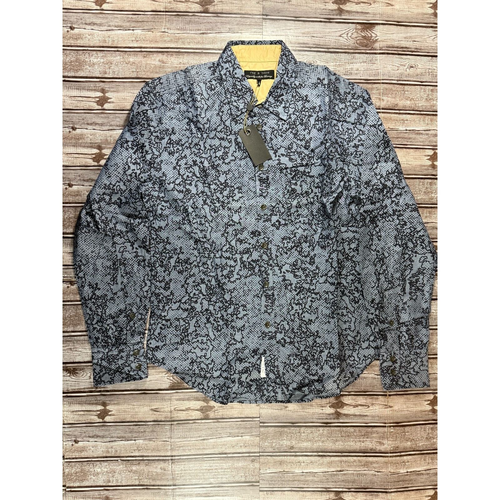 Rag & Bone Rag & Bone Graphic print Yokohama shirt size 16 color Blue g Size US L / EU 52-54 / 3 - 1 Thumbnail