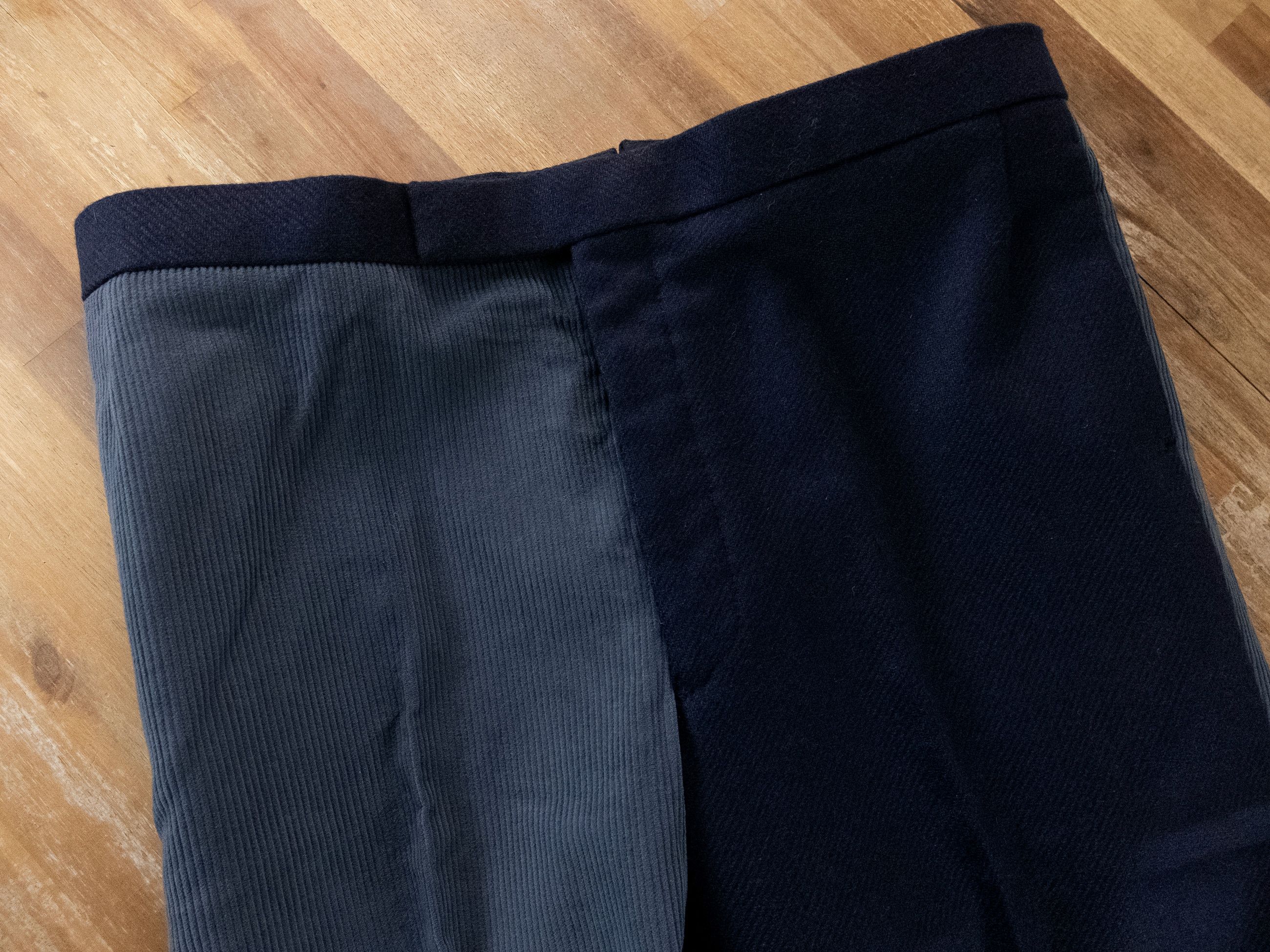 Thom Browne THOM BROWNE Fun-Mix blue wool & corduroy backstrap pants Size US 38 / EU 54 - 4 Thumbnail