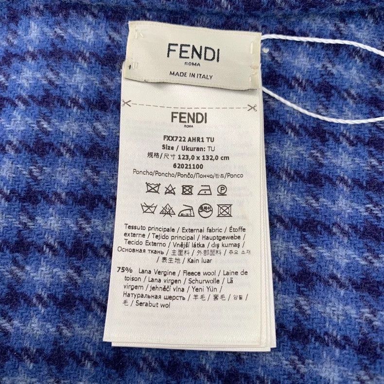 Fendi Fendi Blue Logo Wool Hooded Cape Size S / US 4 / IT 40 - 5 Thumbnail