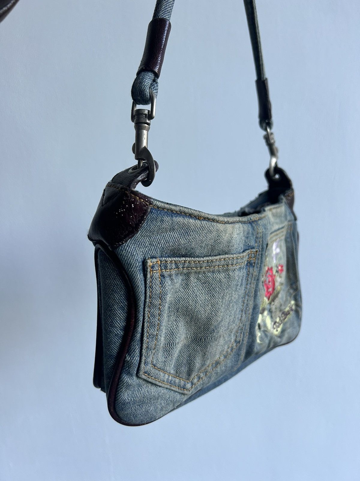 Ted Baker × Vintage Ted Baker Y2K Dirty Jeans Bag 00s floral cute office siren Size ONE SIZE - 6 Thumbnail