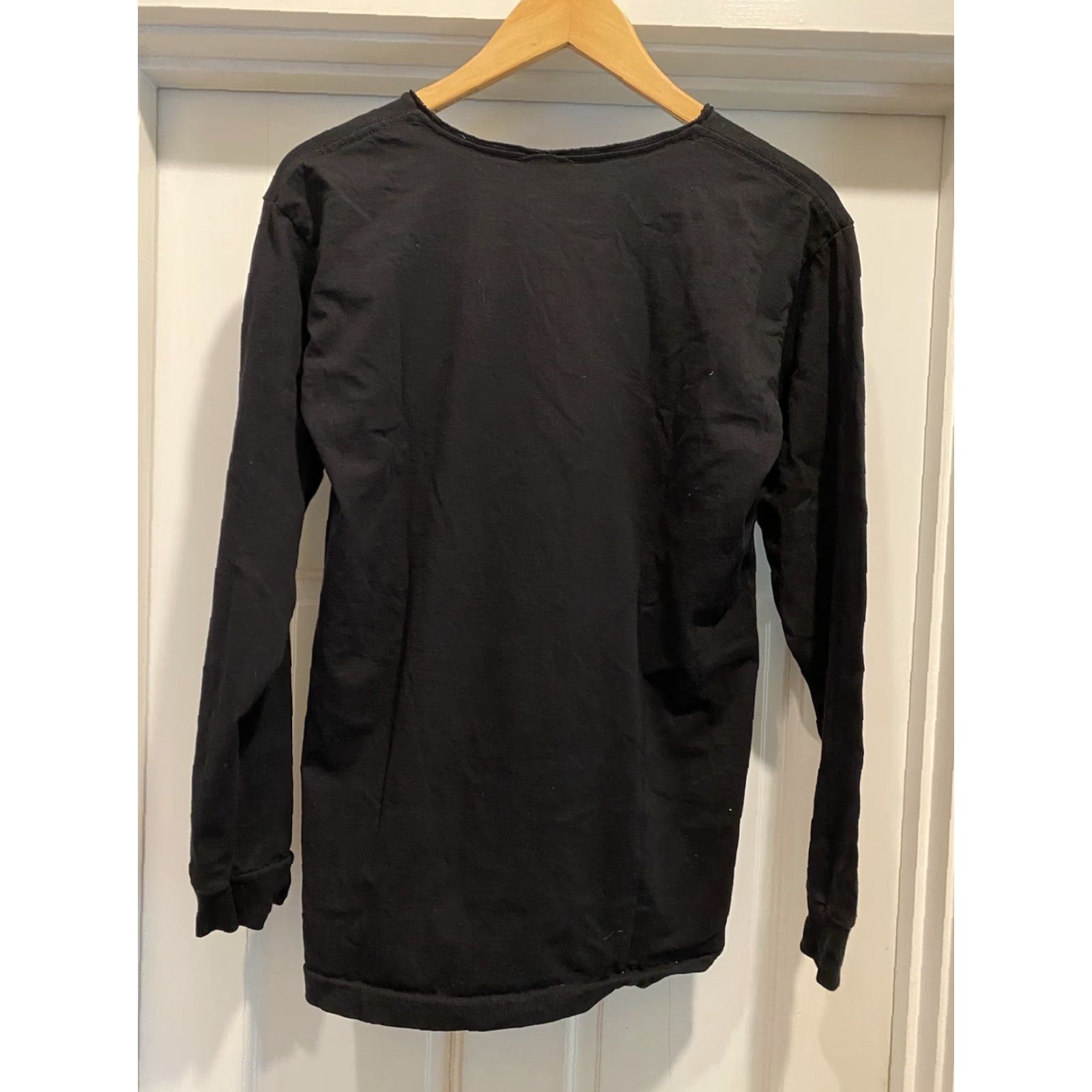 Vintage Mens Medium Sparrow Cycling Courier Delivery PHI Philadelphia Black Long Sleeve Shirt Mens Medium Black Slim Cotton Round Neck Size US M / EU 48-50 / 2 - 3 Thumbnail