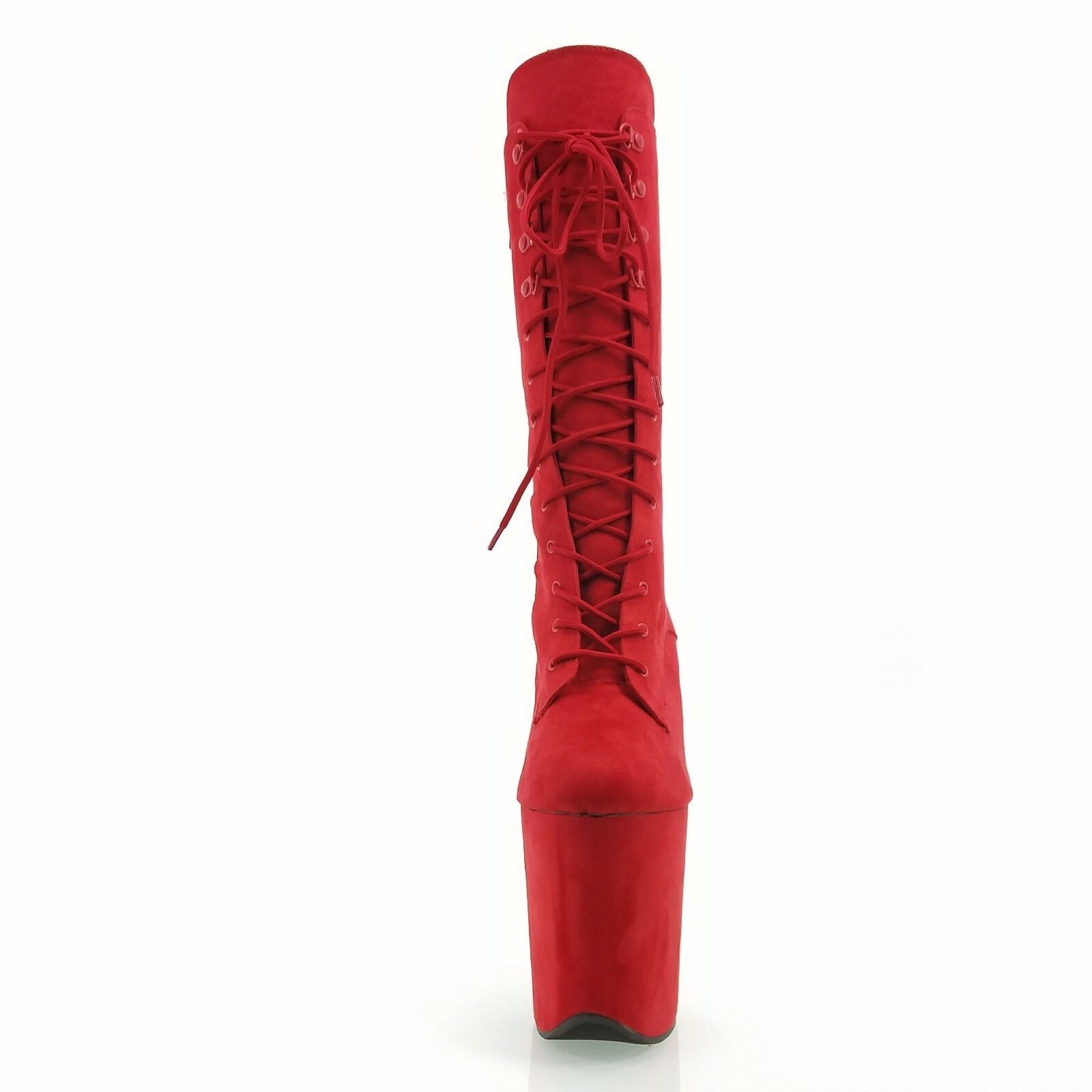 Other Flamingo 1050FS Red Vegan Suede 8" Heel Platform Mid Calf Bo Size US 10 / IT 40 - 2 Thumbnail