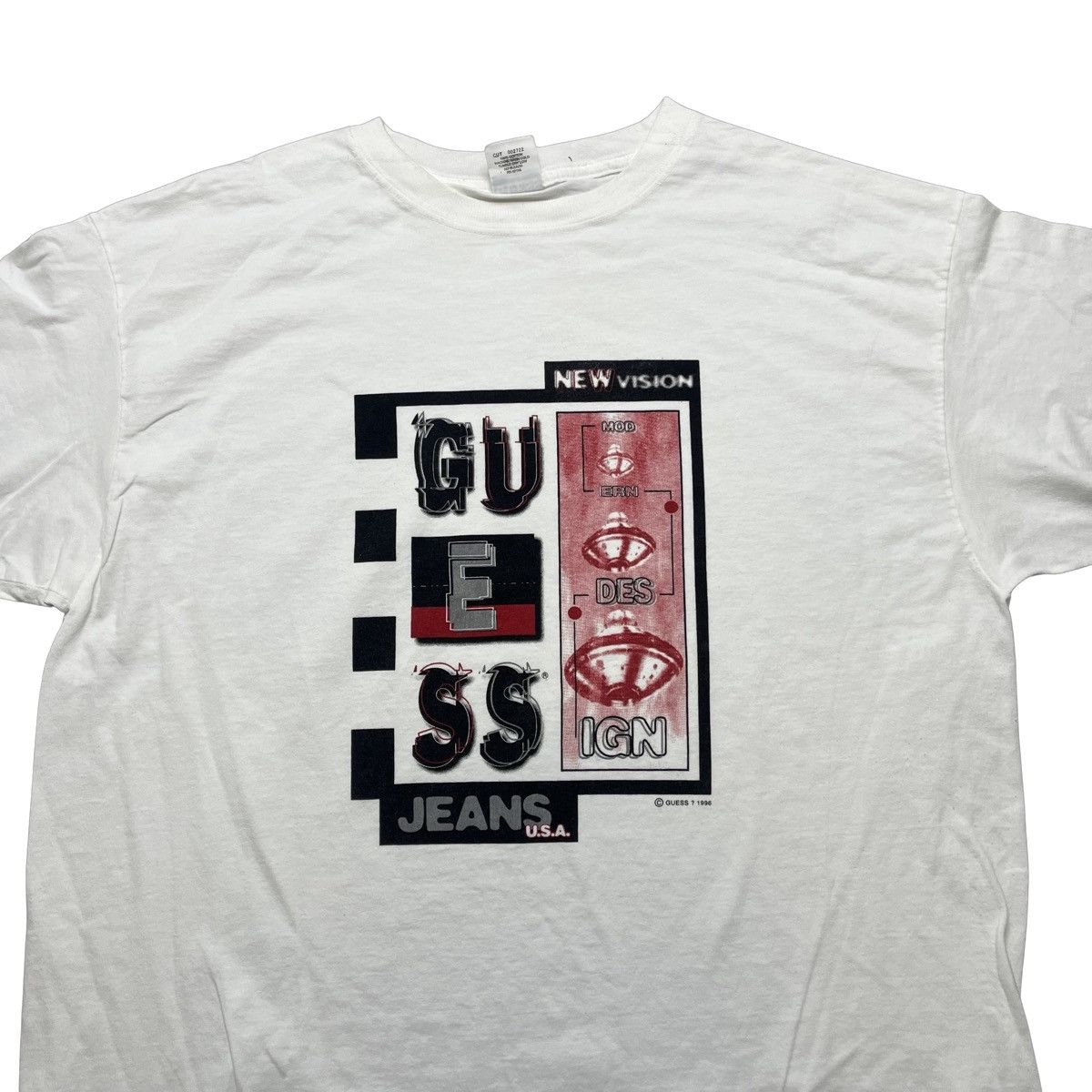 image of Guess Ufo Design Tshirt in White, Men's (Size XL)