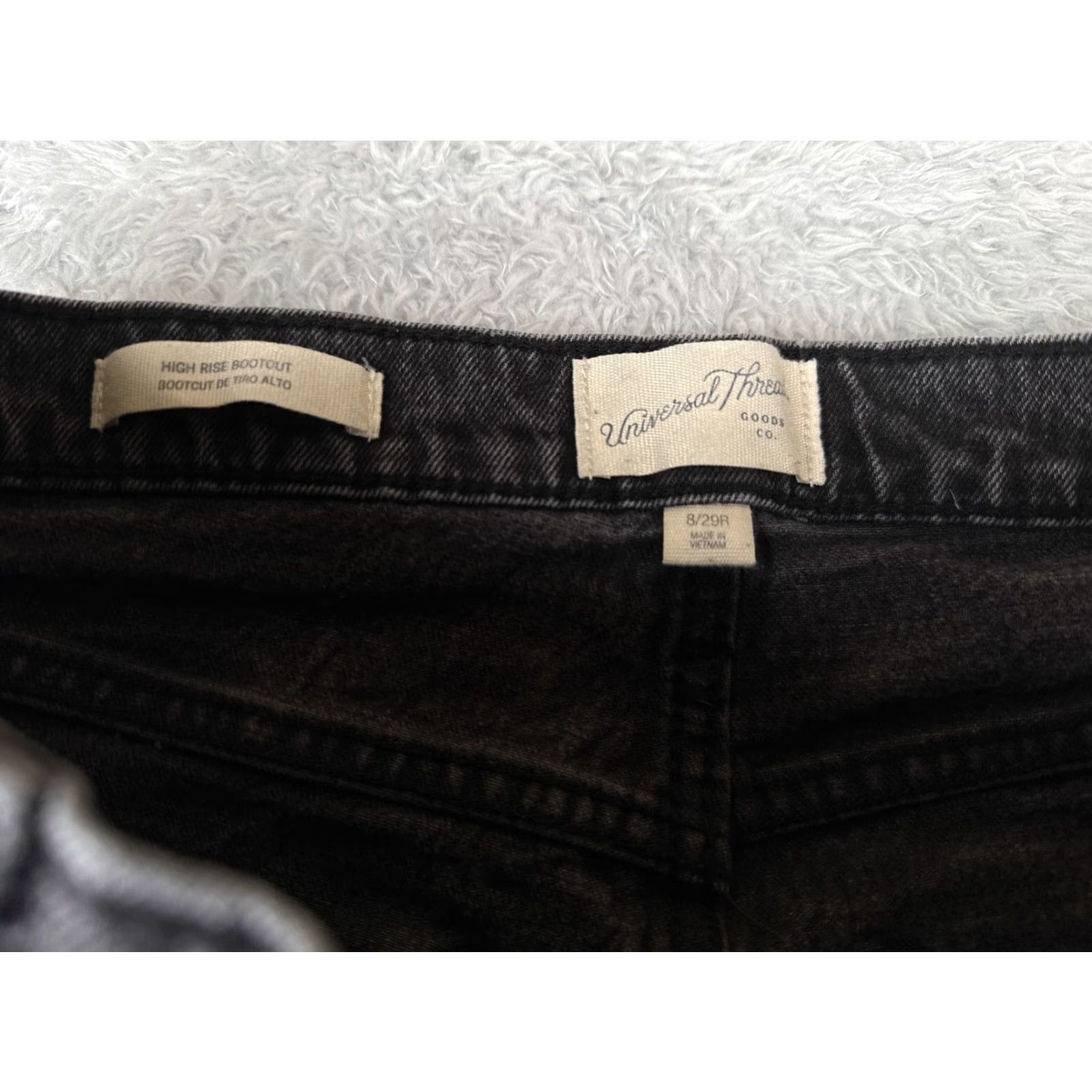 Vintage Universal Thread Jeans Womens 8 Black Denim Bootcut 28x30 Mid Rise Cotton 5-Pocket Zipper Button Regular Inseam 30in Mens? Size 30" / US 8 / IT 44 - 6 Thumbnail