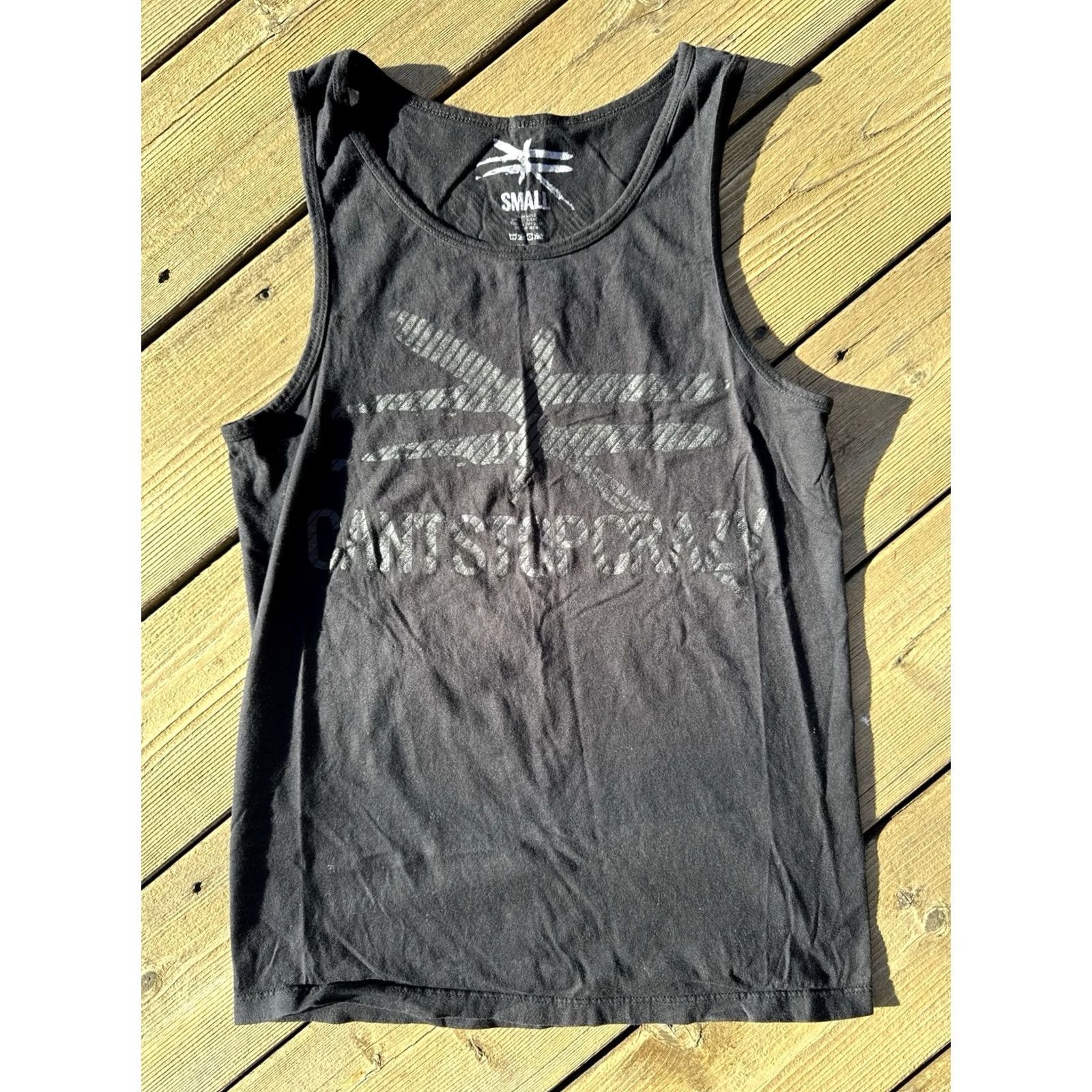 Vintage Cant Stop Crazy Tank Tops Lot 4 Gym Training MMA Workout Mens S M Black Charcoal Mint USA 90s? Size US M / EU 48-50 / 2 - 5 Thumbnail