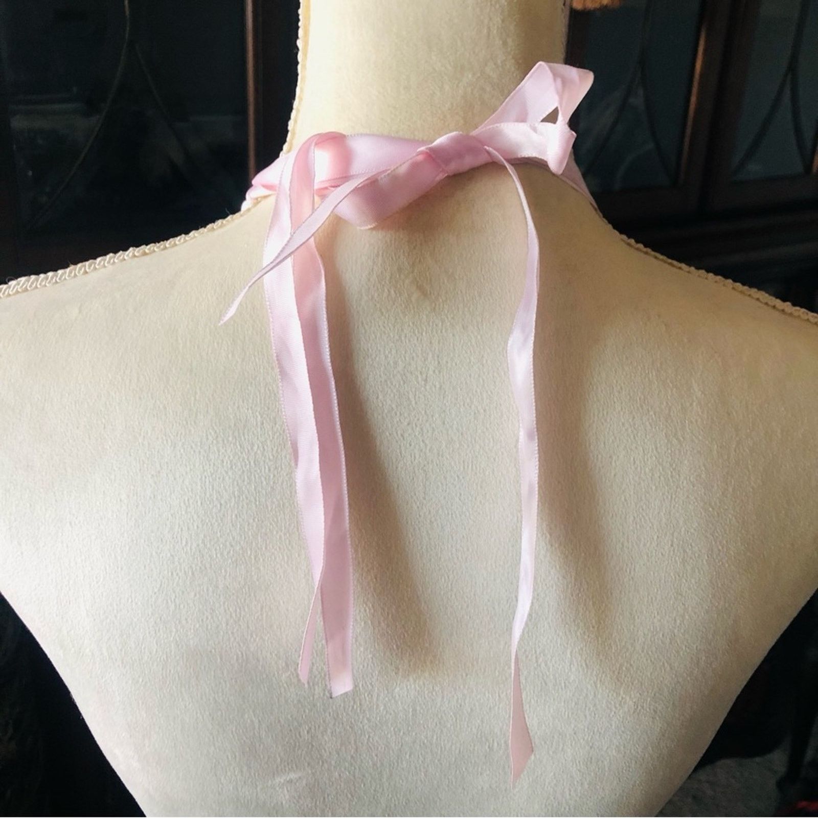Jewelry Light lilac pearl beaded silver chain ribbon necklace Size ONE SIZE - 5 Thumbnail