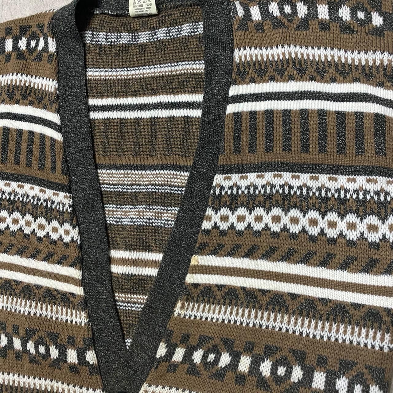Other 80s brown and white striped sweater vest #striped Size US L / EU 52-54 / 3 - 2 Thumbnail