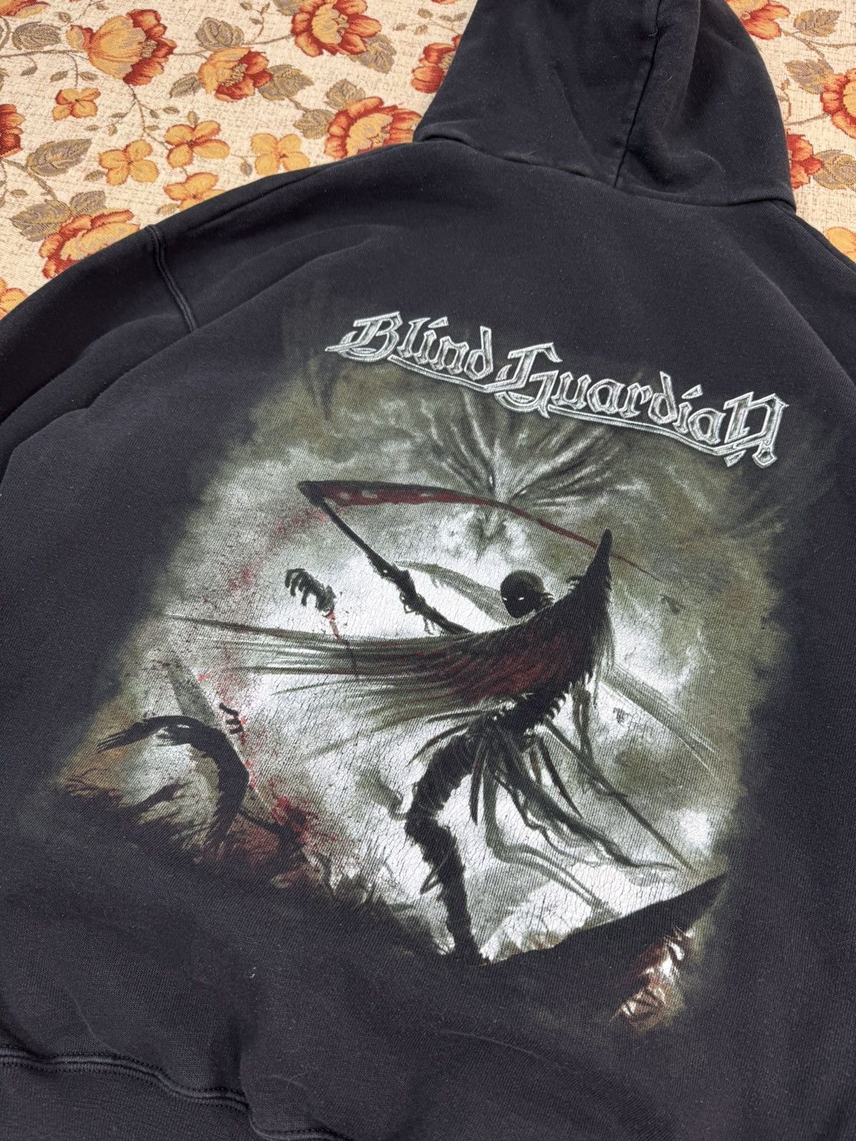 Band Tees × Vintage Vintage Blind Guardian Black Metal Washed Hoodie Boxy Fit XL Size US XL / EU 56 / 4 - 8 Thumbnail