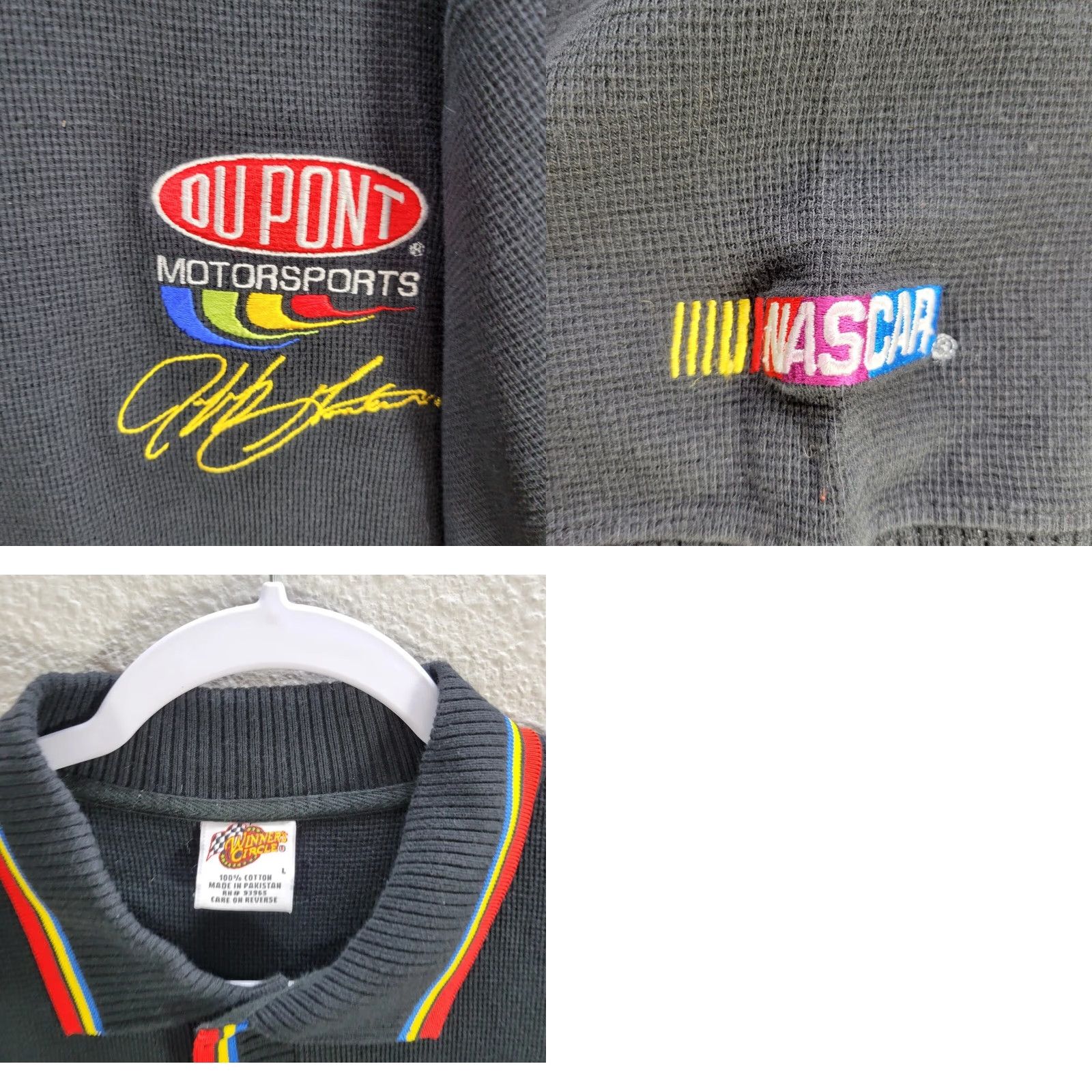 NASCAR Men's Winners Circle Du Pont Motorsports NASCAR Black Polo Shirt Sz L Size US L / EU 52-54 / 3 - 8 Thumbnail