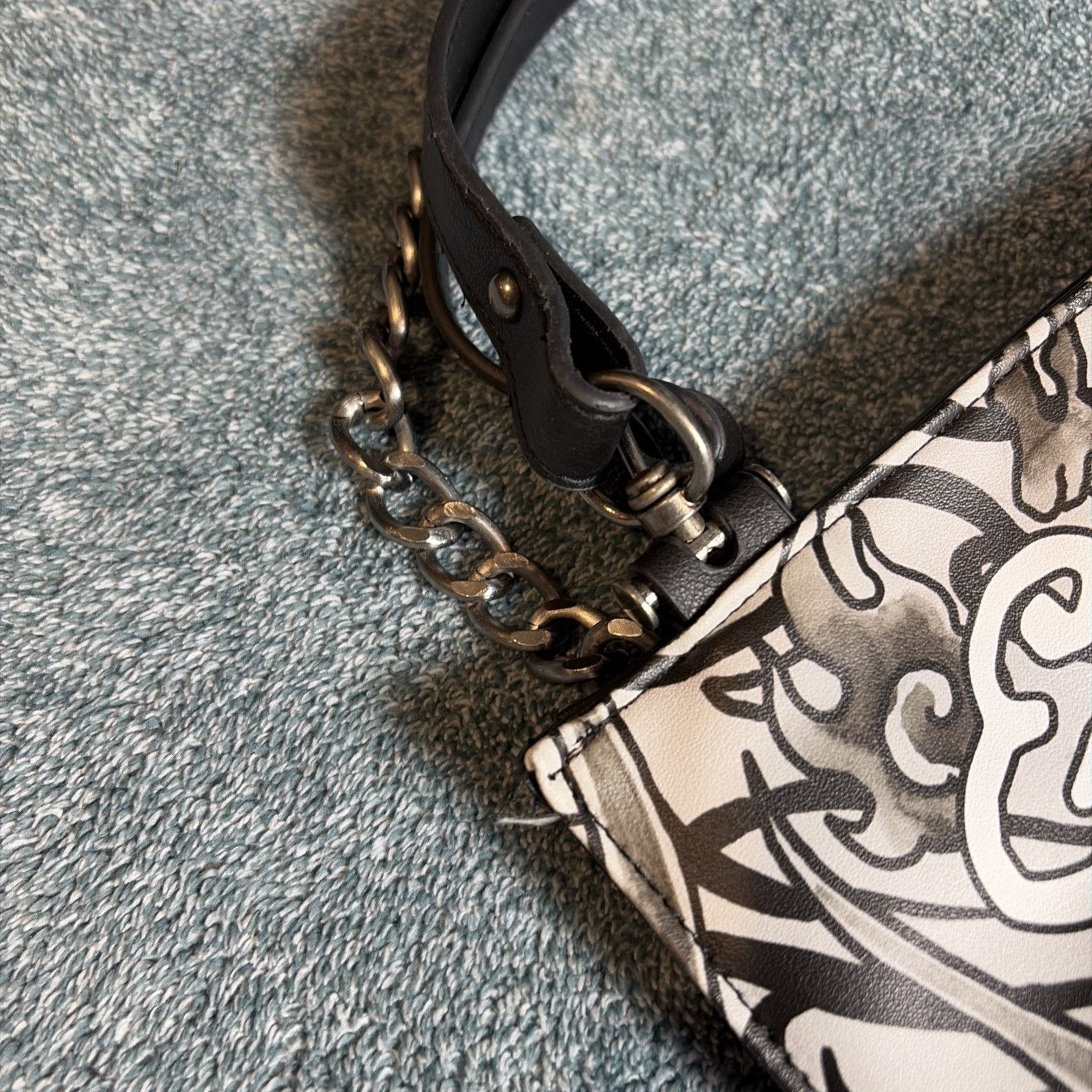 Ed Hardy ED HARDY TATTOO EAGLE LARGE FAUX LEATHER TOTE BAG 14”x15”x5” Size ONE SIZE - 8 Thumbnail