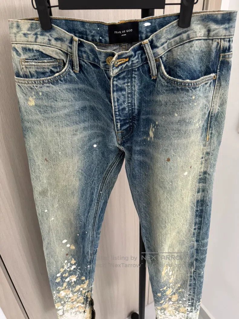 Fear of God Fear of God Blue splash ink jeans Size US 32 / EU 48 - 2 Thumbnail