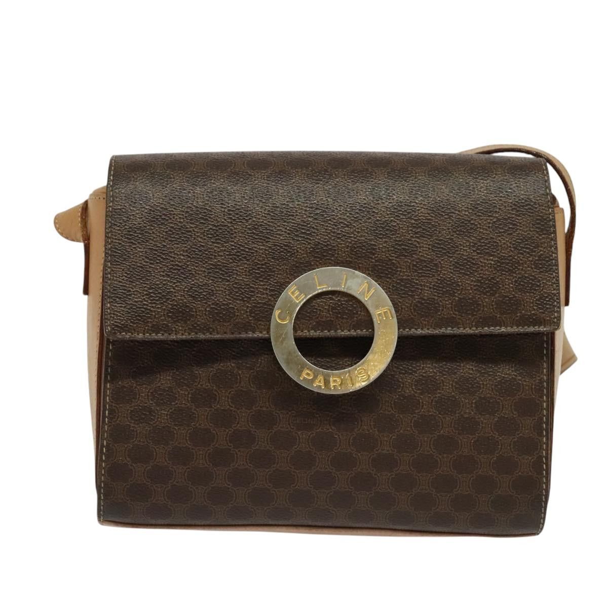 Celine CELINE Macadam Canvas Circle Shoulder Bag Pvc Leather Brown Size ONE SIZE - 2 Thumbnail