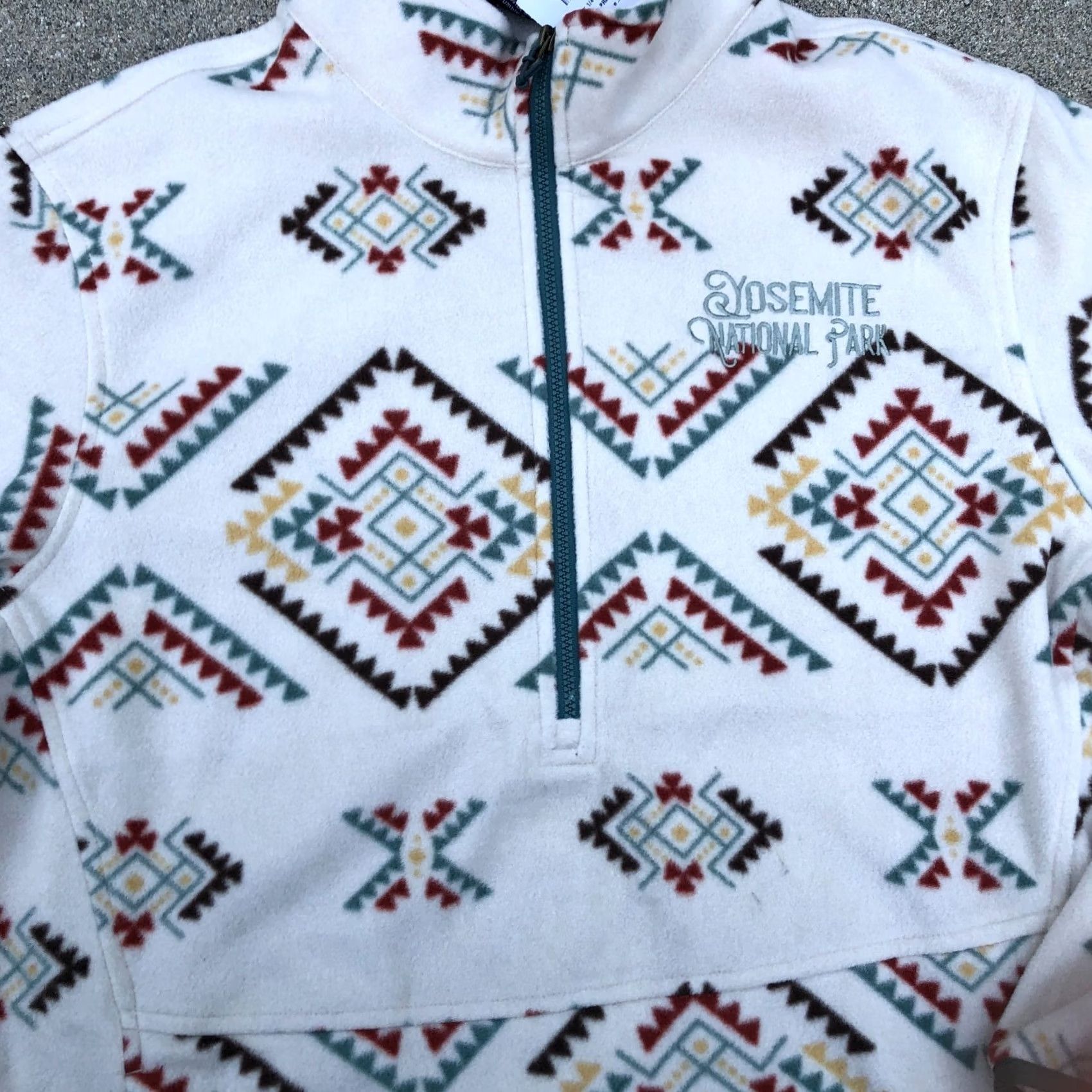 Vintage PRAIRIE MOUNTAIN 1/2 Zip Yosemite National Park Pullover Sweatshirt MED Fleece Shirt Mens M Yellow Multi Size US M / EU 48-50 / 2 - 2 Thumbnail