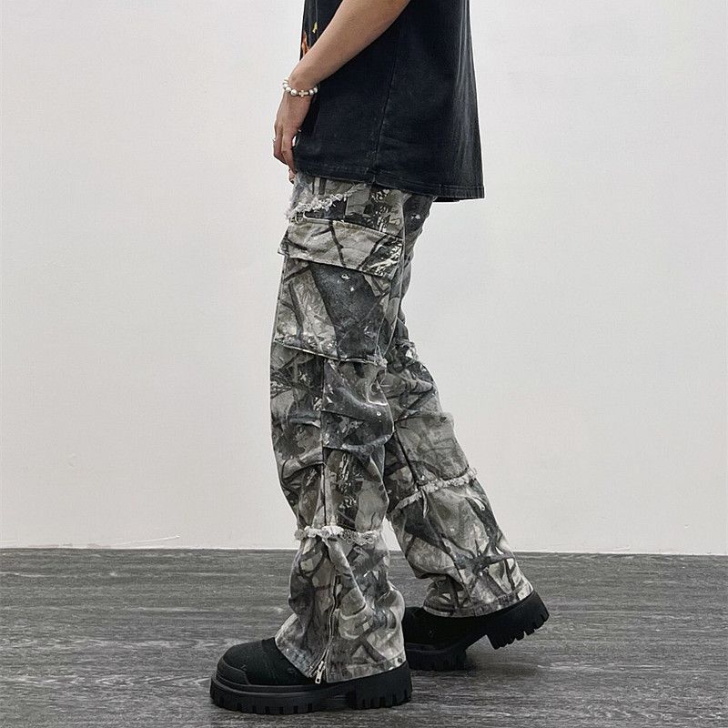 Japanese Brand × Jean Camouflage Fashion Baggy Flare Cargo Pants Size US 34 / EU 50 - 3 Thumbnail